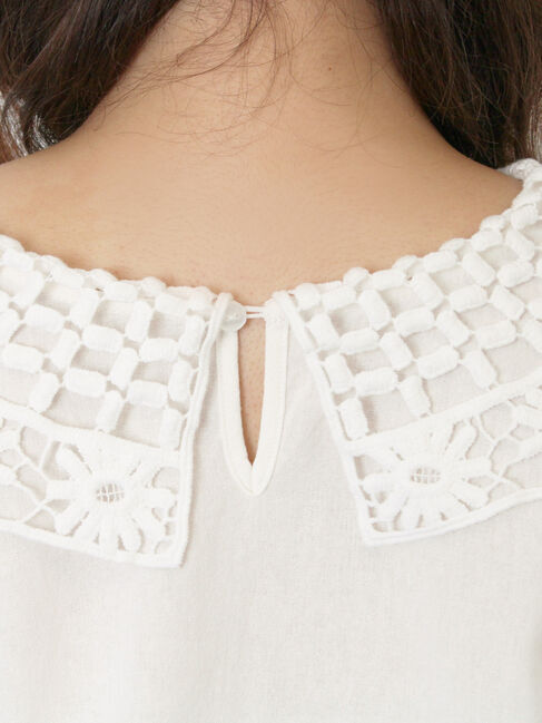 Samansa Mos2「【WEB限定】前後2WAYレース襟ブラウス」|シャツ・ブラウス|