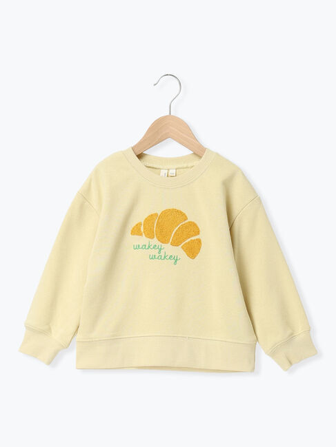 Samansa Mos2 Lagom「クロワッサンさがら刺繍トレーナー」|Tシャツ・カットソー|イエロー