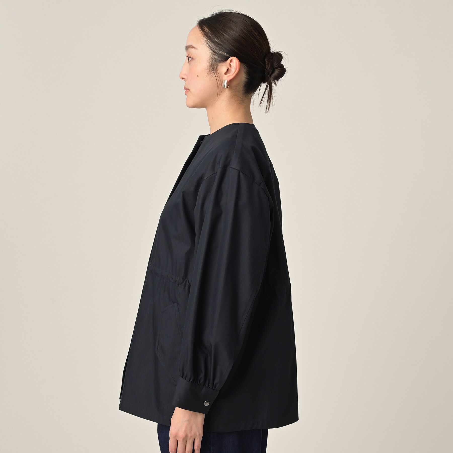 UNTITLED「ライトコットンミリタリーコート」|ノーカラーコート|