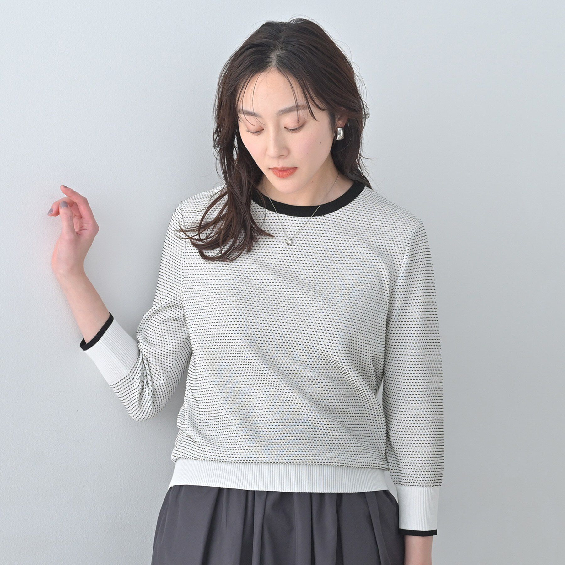 UNTITLED「配色ハイゲージニットトップス」|ニット・セーター|