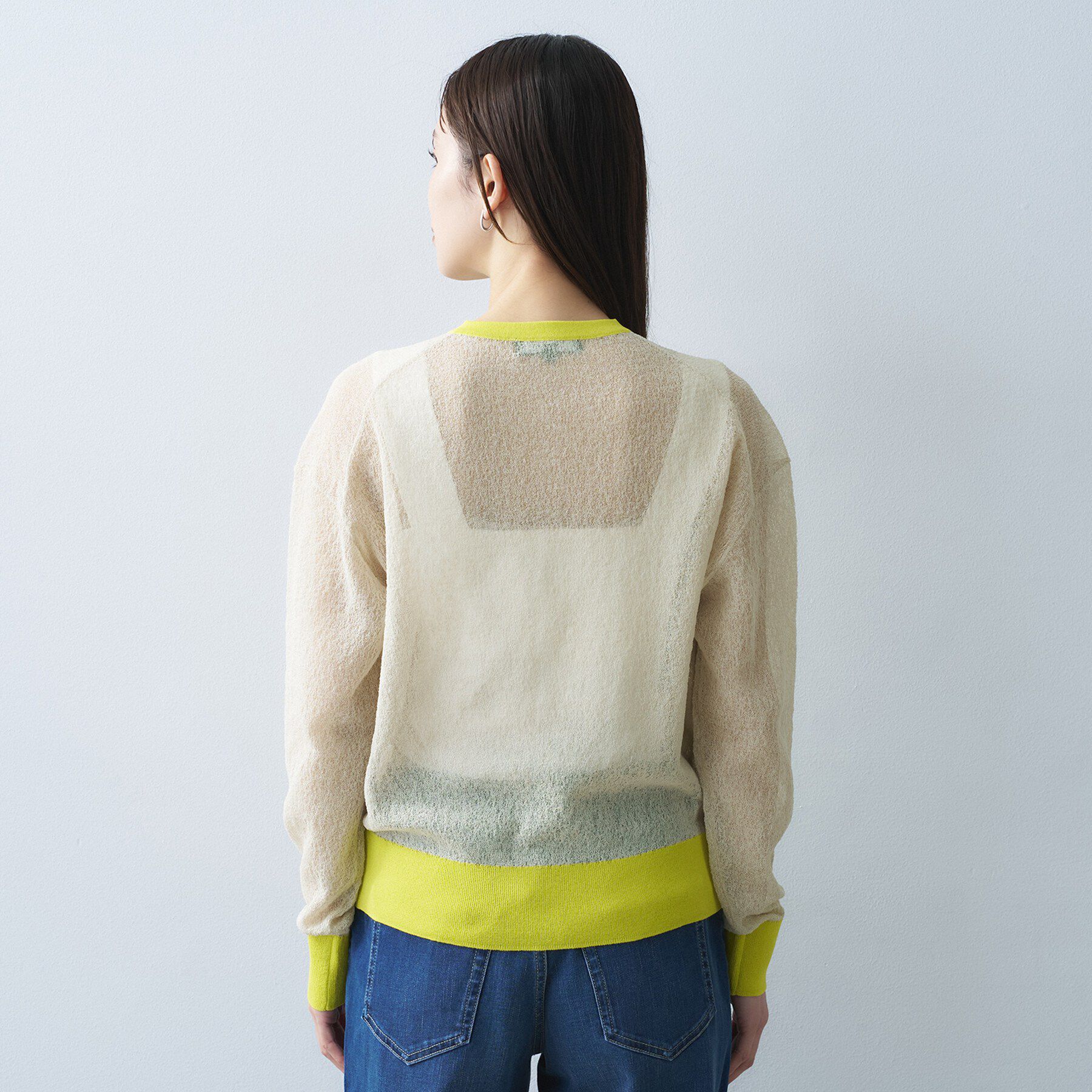 UNTITLED「シアーニットカーディガン」|カーディガン|