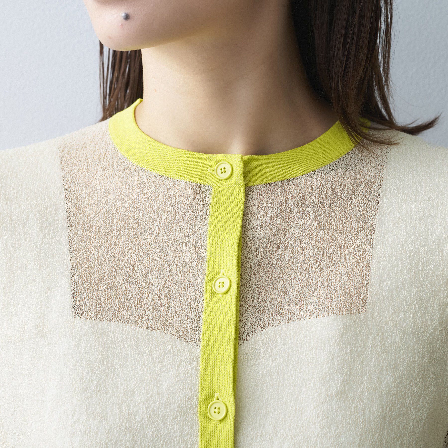 UNTITLED「シアーニットカーディガン」|カーディガン|