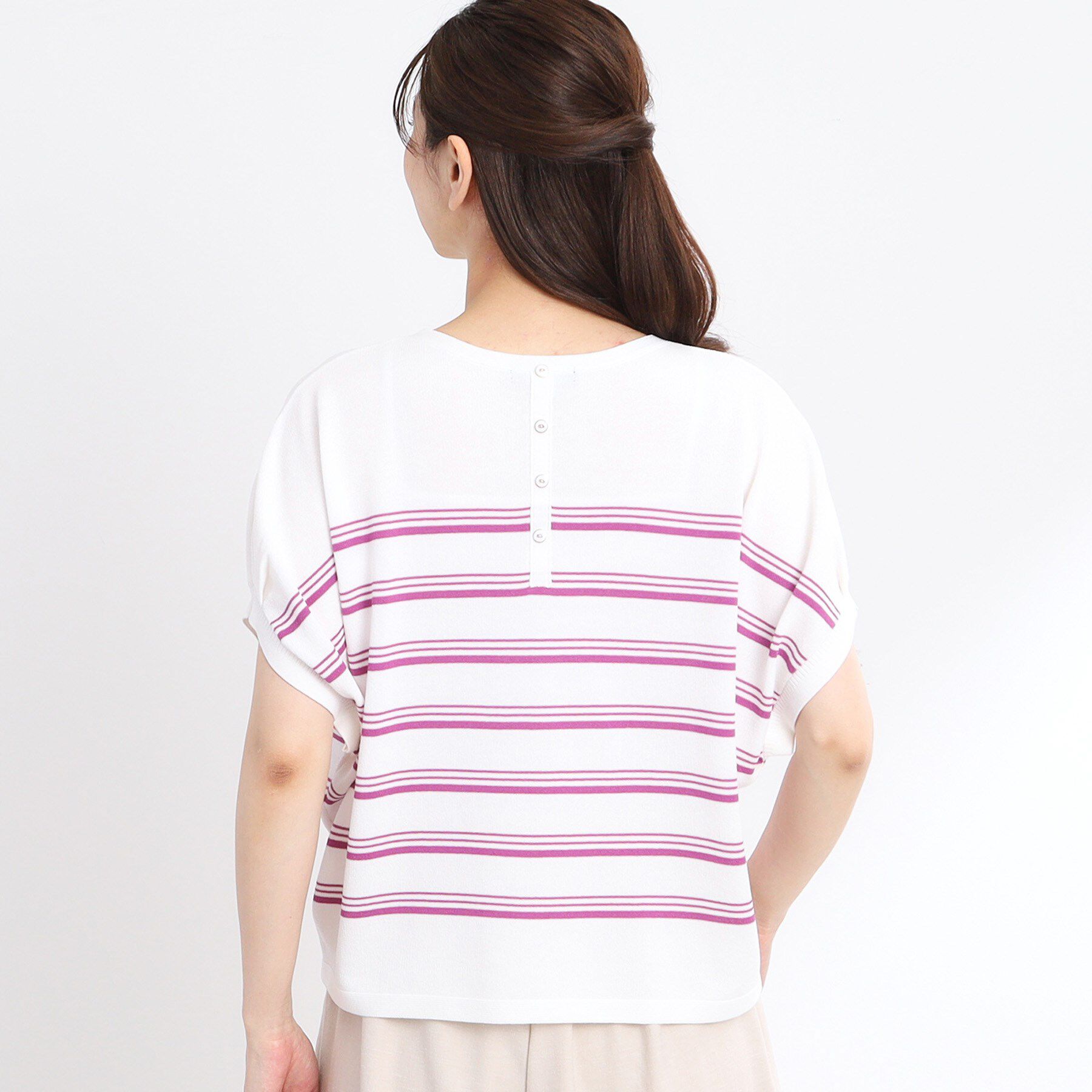 Reflect「【WEB先行カラーあり／手洗い可】スレッドボーダーニット」|ニット・セーター|