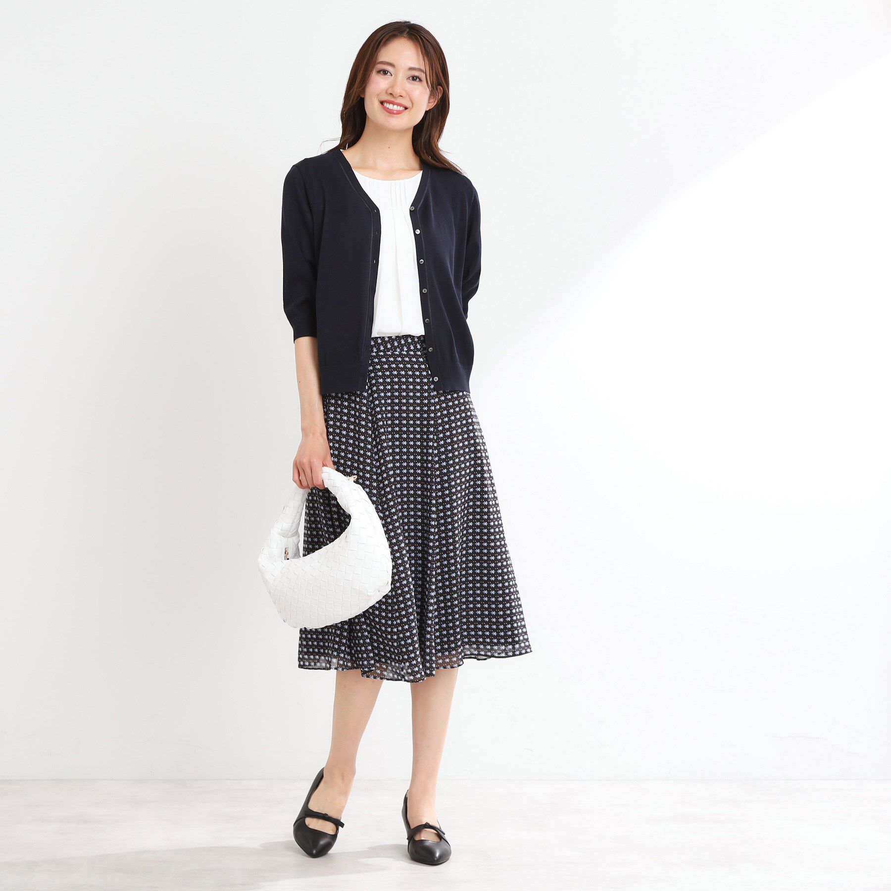 Reflect「【WEB先行カラーあり／手洗い可】六分袖カーディガン」|カーディガン|