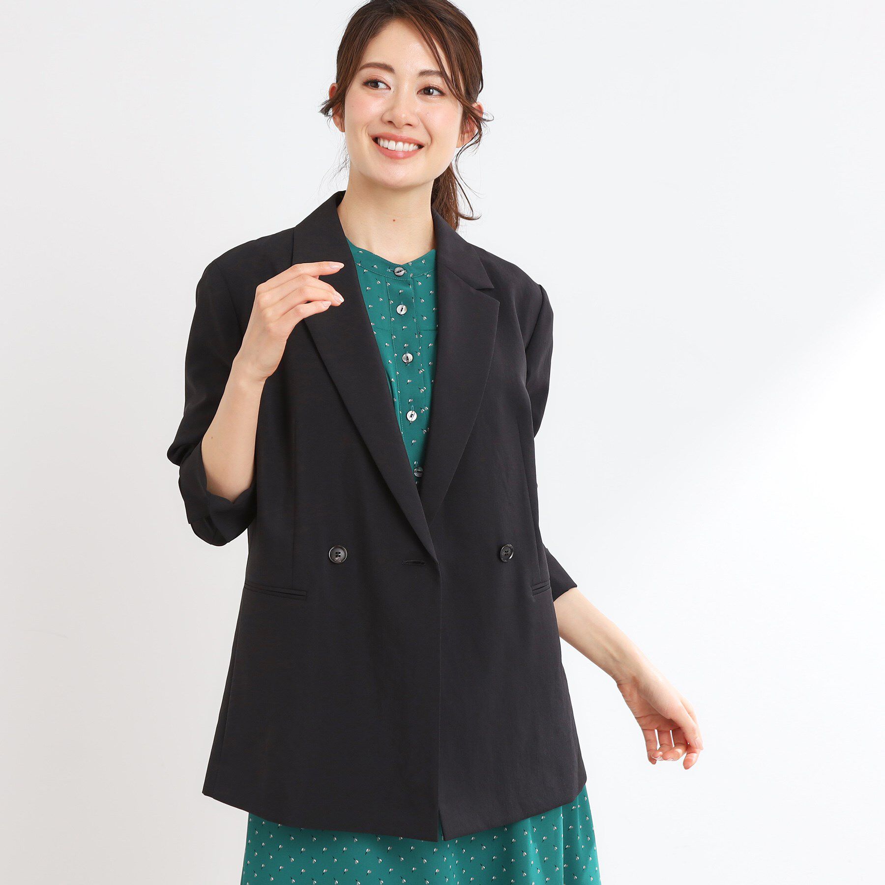 Reflect「【マシンウォッシュ可／セットアップ可／通勤におすすめ】ドライタッチダブルジャケット」|テーラードジャケット|