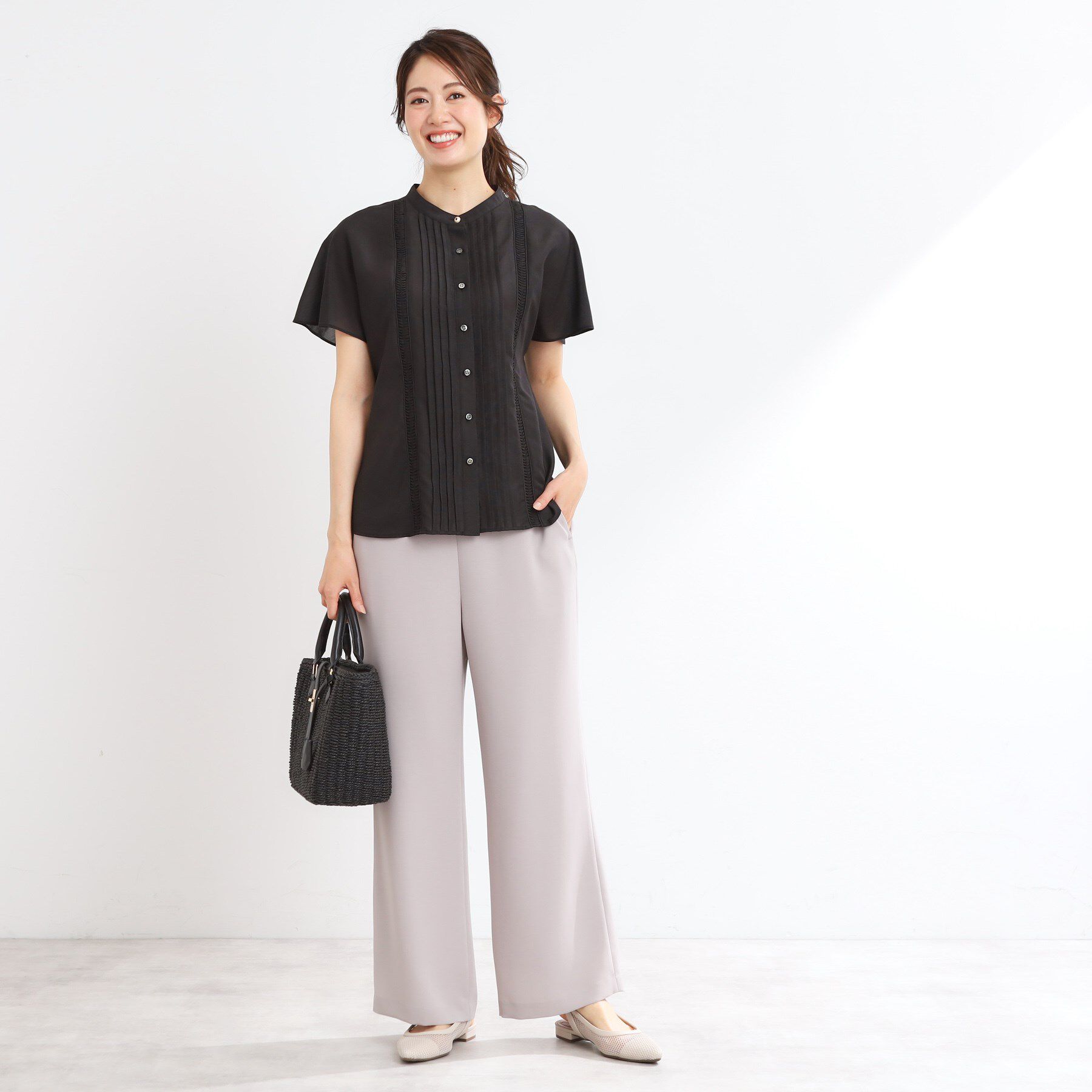 Reflect「【選べる7色◎／手洗い可】フロントピンタックデザインブラウス」|シャツ・ブラウス|