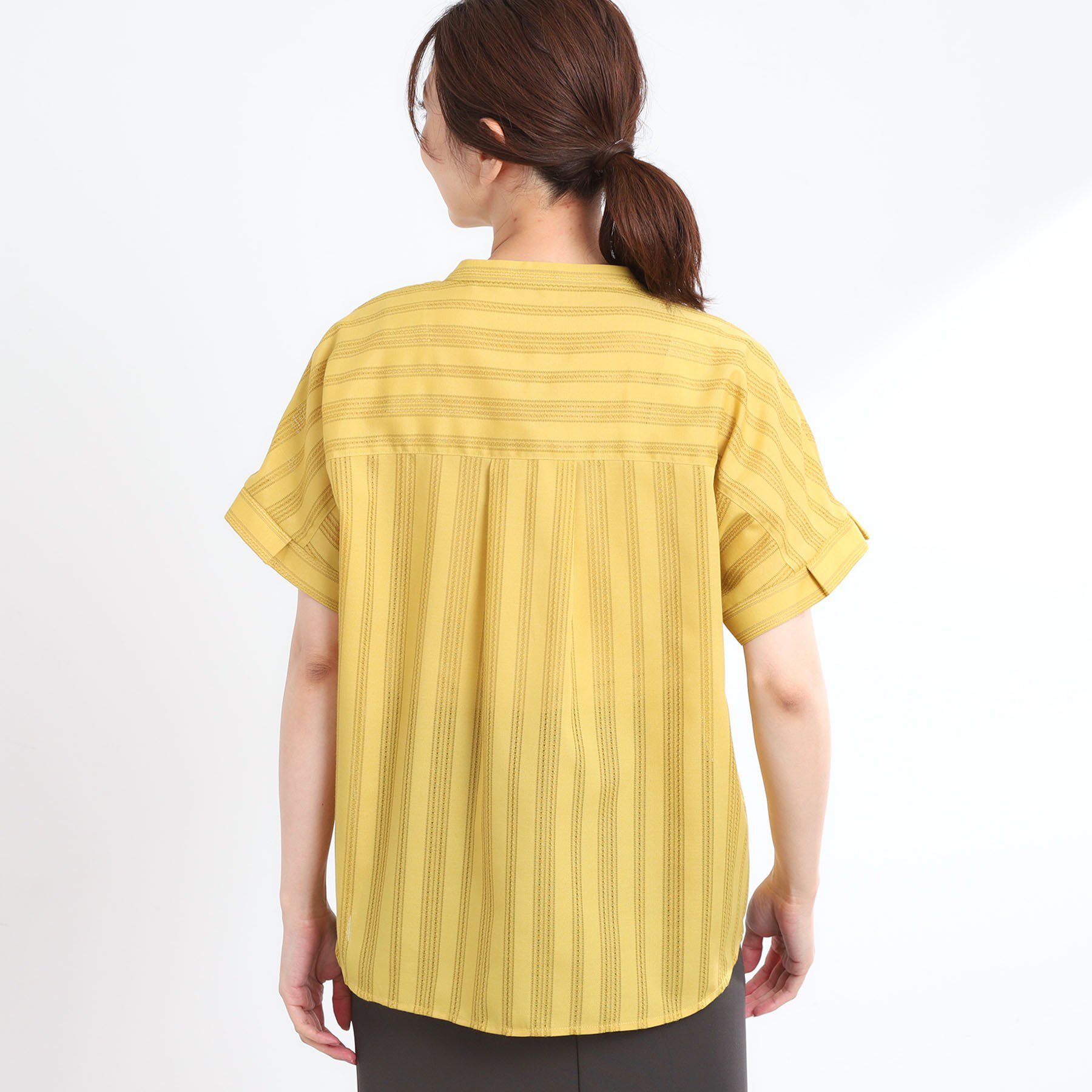 Reflect「【洗える】ドビーストライプブラウス」|シャツ・ブラウス|