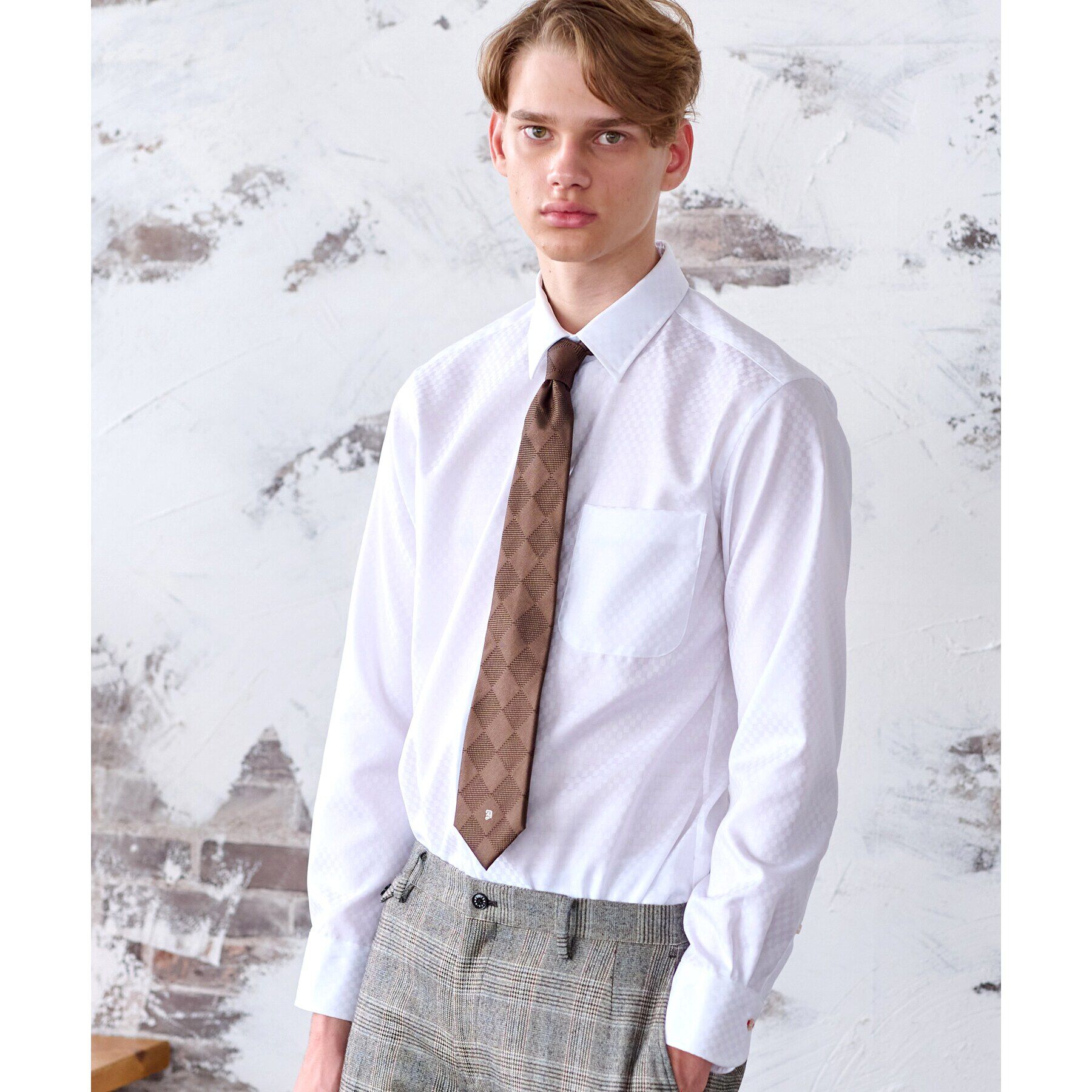 DRESSTERIOR「100双ドビースクエアジャカードシャツ」|シャツ・ブラウス|