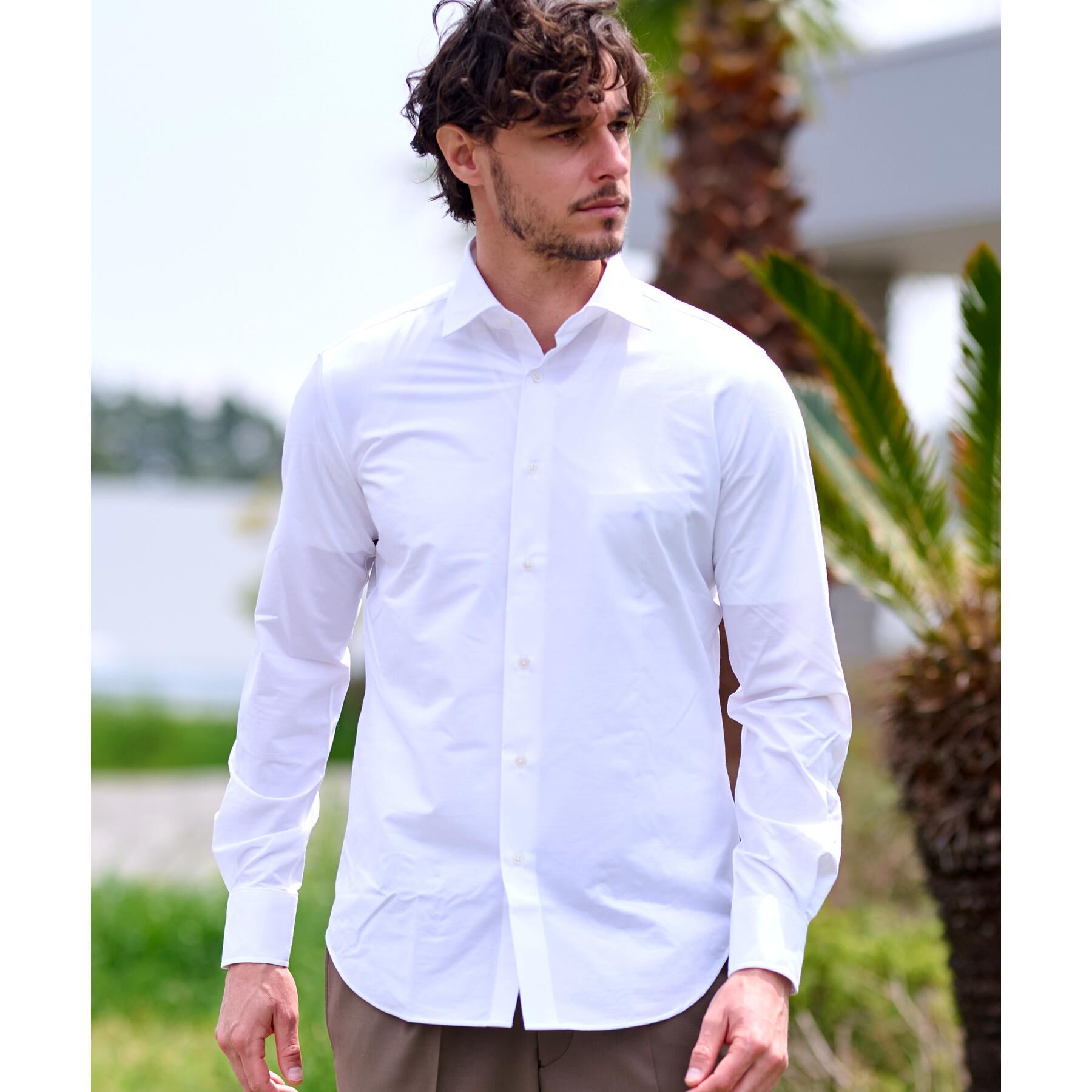 DRESSTERIOR「【干場義雅&times;DRESSTERIOR】46Gジャージードレスシャツ」|シャツ・ブラウス|ホワイト(001)