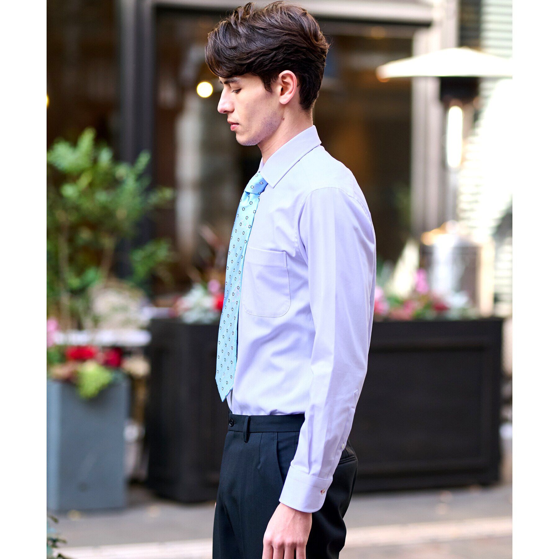 DRESSTERIOR「ドビーツイル パープルドレスシャツ」|シャツ・ブラウス|