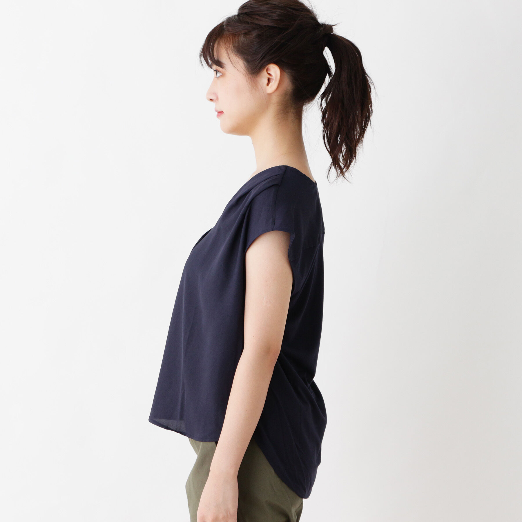 grove「異素材切り替えVネックプルオーバー」|Tシャツ・カットソー|