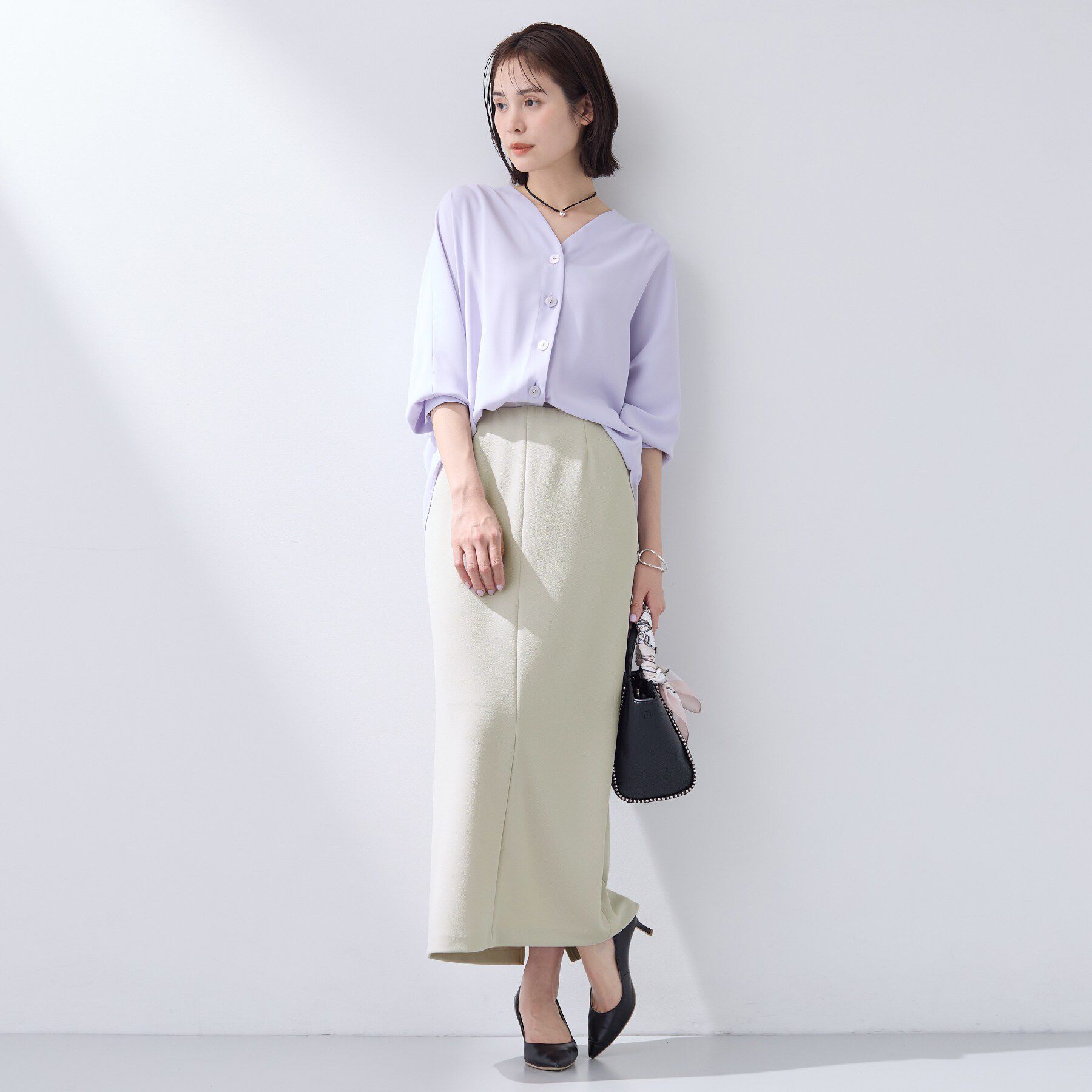 INDIVI「【洗える／Iライン】ジャージスカート」|スカート|