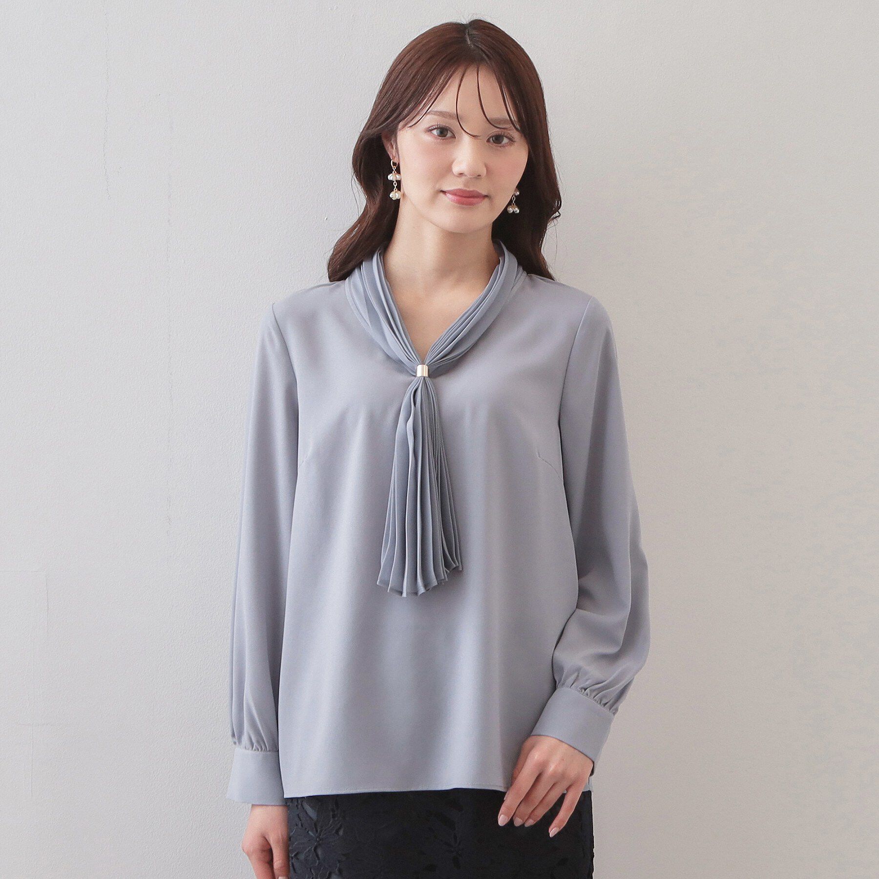 index「プリーツボウタイジョーゼットブラウス【洗濯機OK/イージーアイロン/防シワ】」|シャツ・ブラウス|