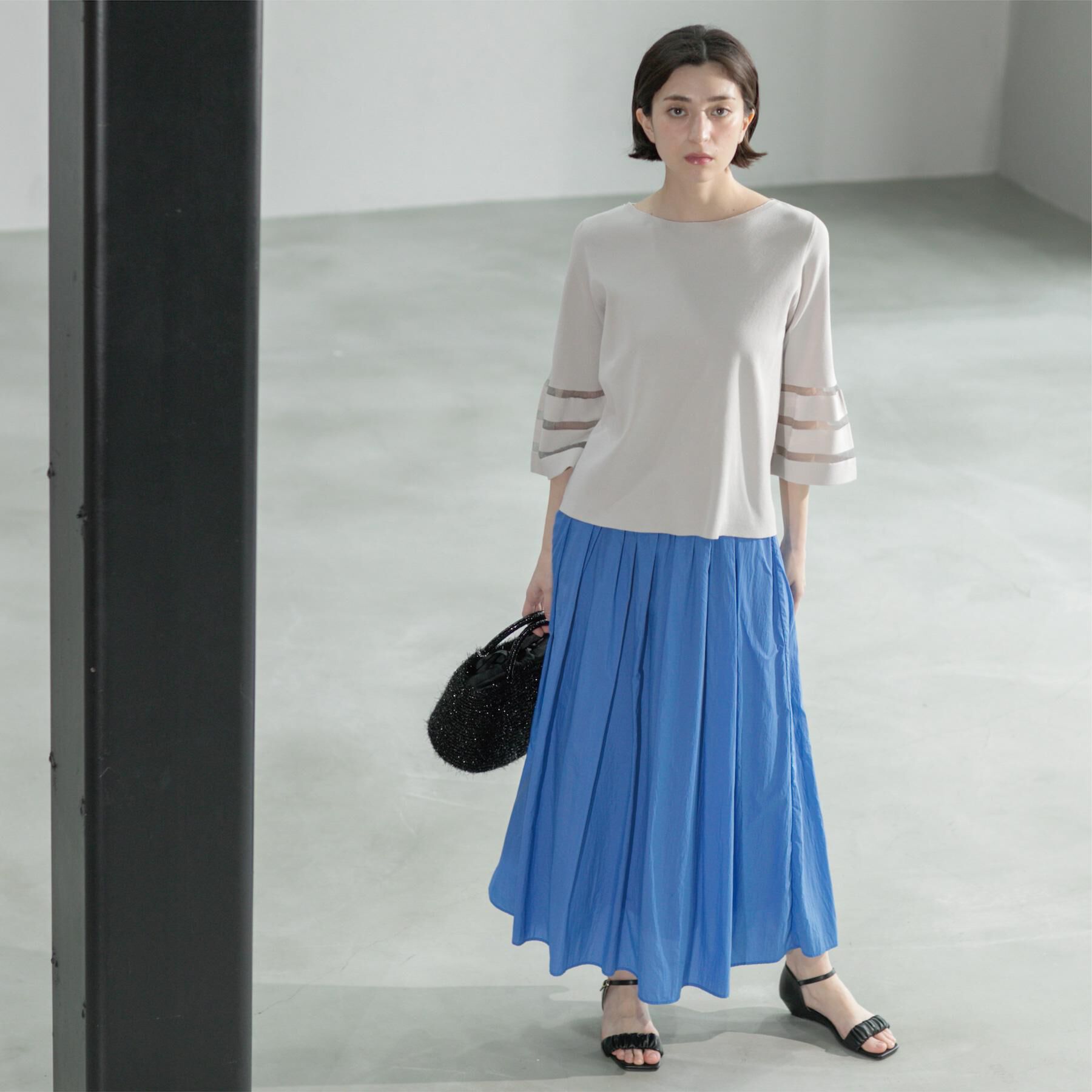 OPAQUE.CLIP「シアーヴィンテージイージーフレアスカート【洗濯機洗い可】」|スカート|