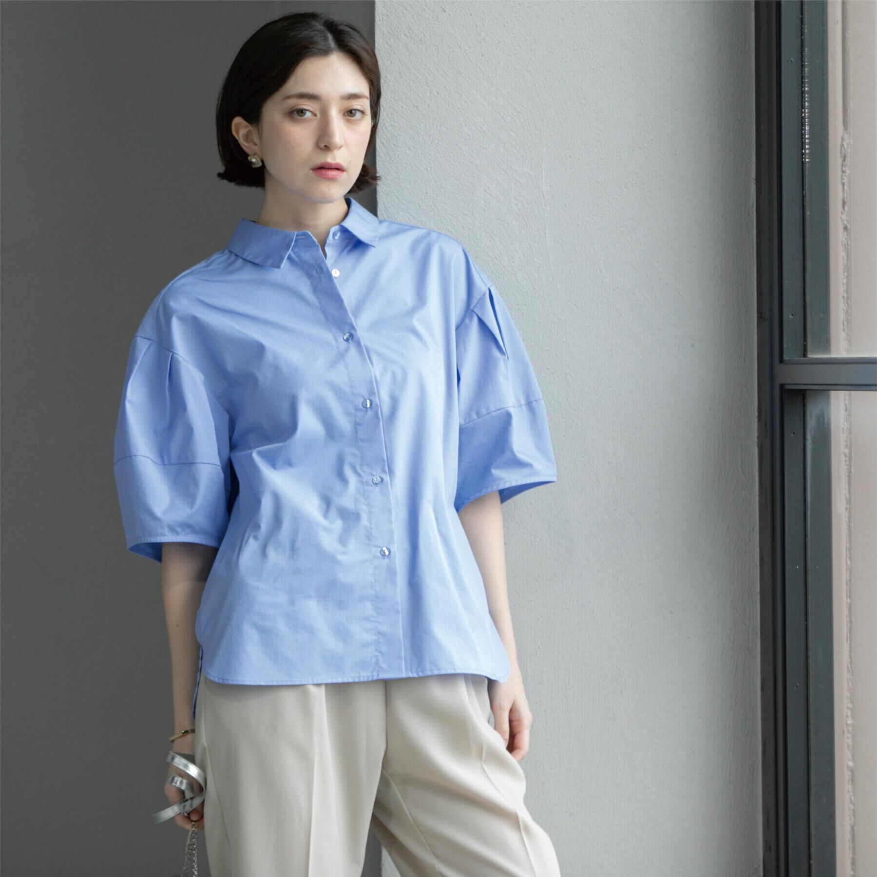 OPAQUE.CLIP「《美人百花掲載》ランタンスリーブシャツ【洗濯機洗い可】」|シャツ・ブラウス|