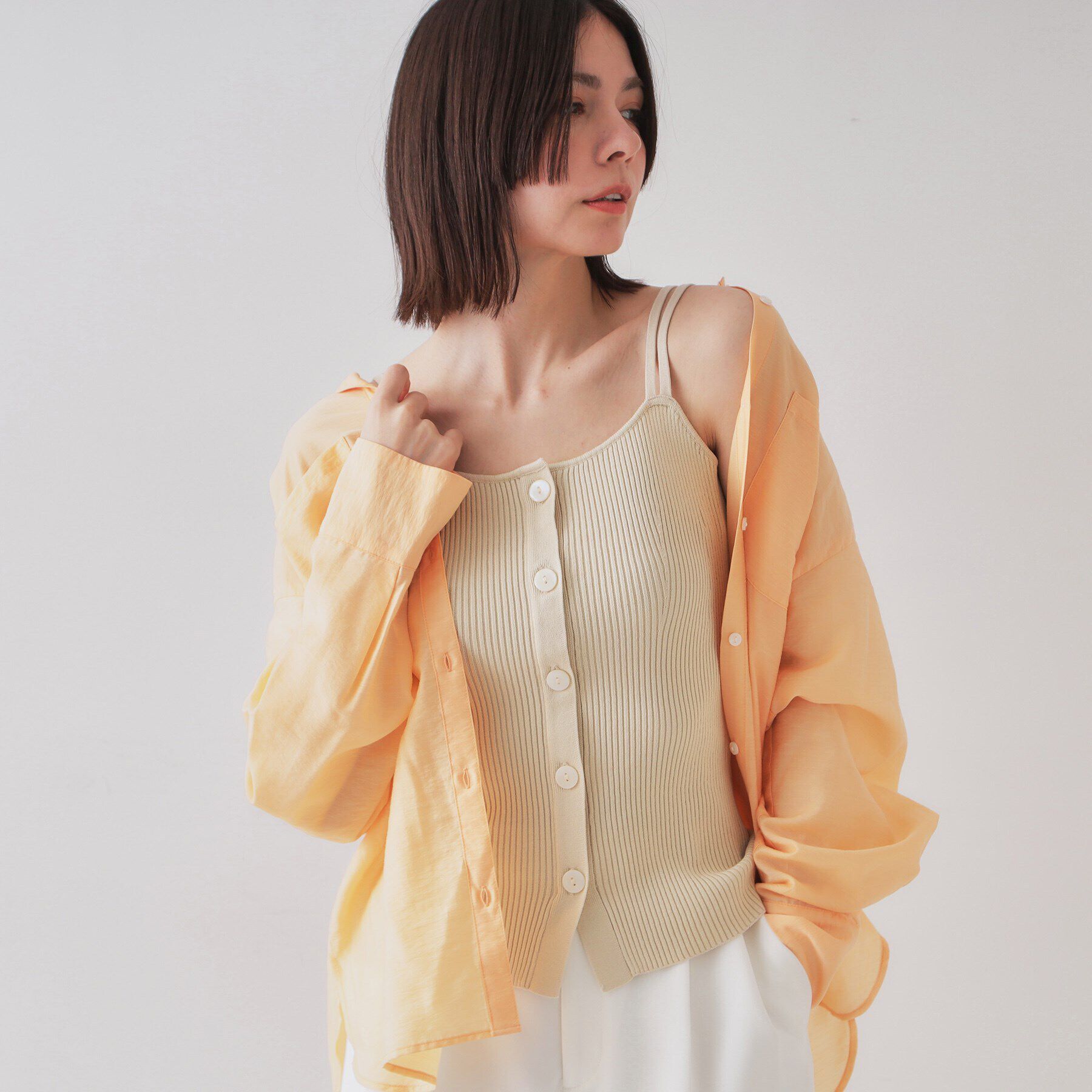 OPAQUE.CLIP「《美人百花掲載》ショートカーディガン&times;リブキャミソール【洗濯機洗い可/抗ピル】」|その他|