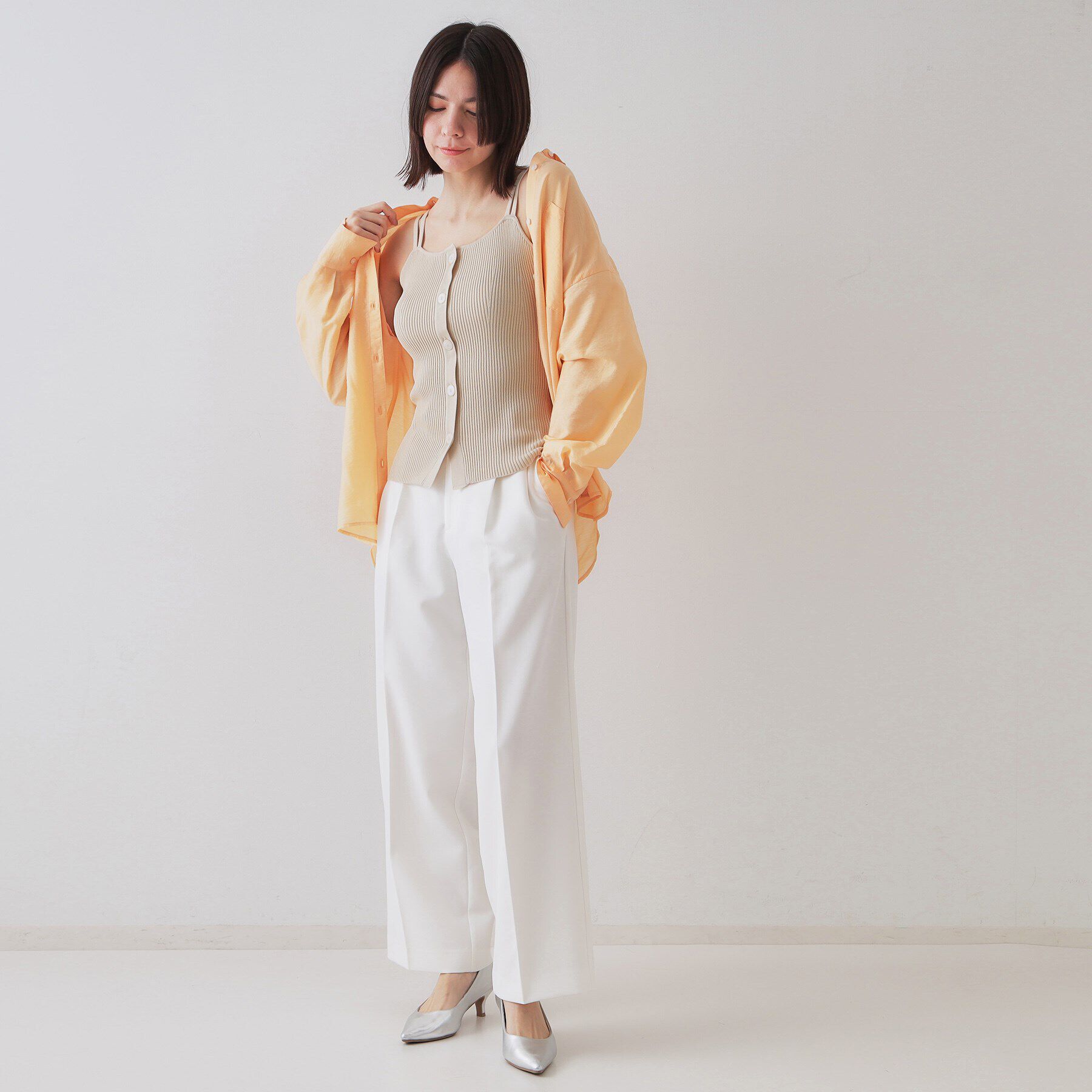 OPAQUE.CLIP「《美人百花掲載》ショートカーディガン&times;リブキャミソール【洗濯機洗い可/抗ピル】」|その他|