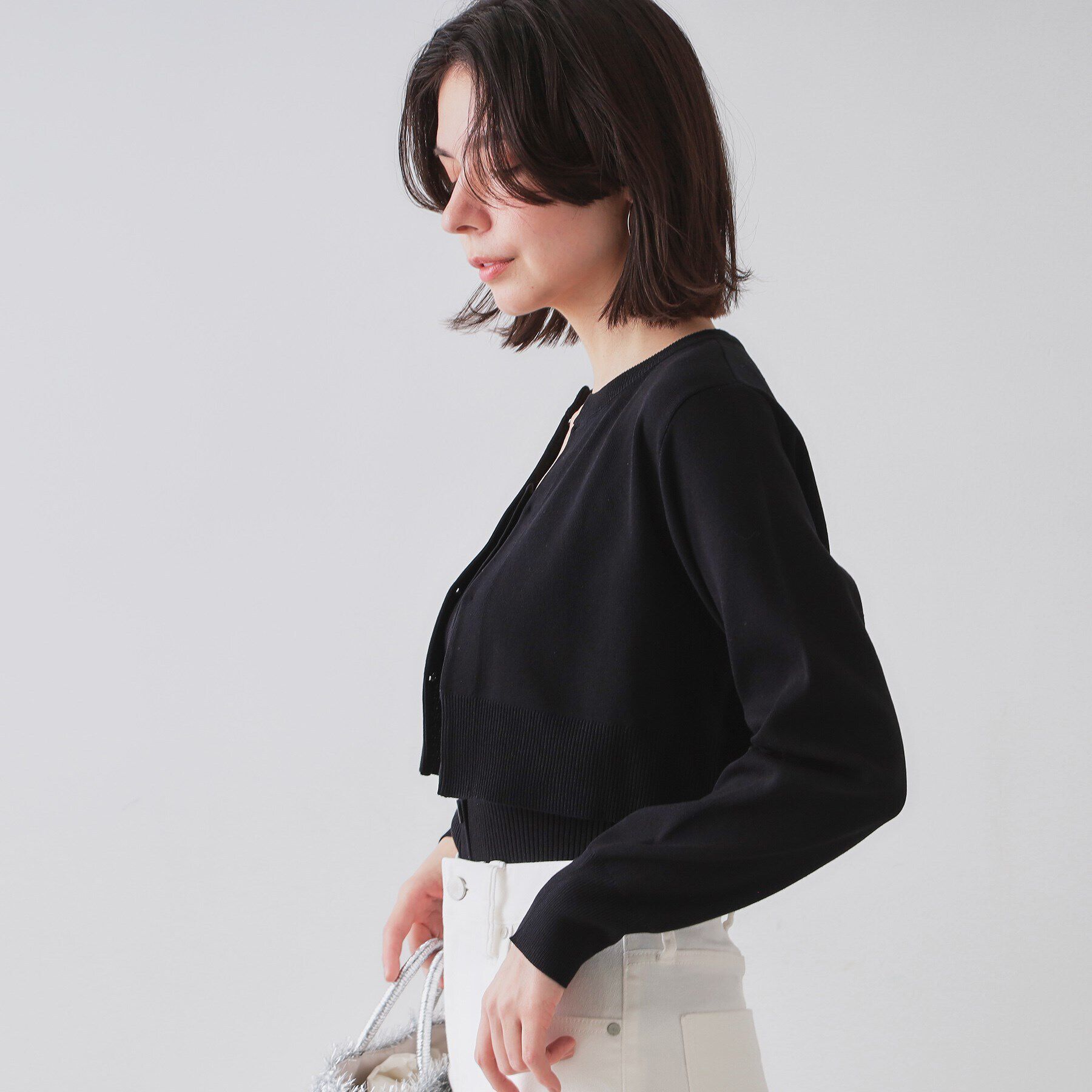 OPAQUE.CLIP「《美人百花掲載》ショートカーディガン&times;リブキャミソール【洗濯機洗い可/抗ピル】」|その他|