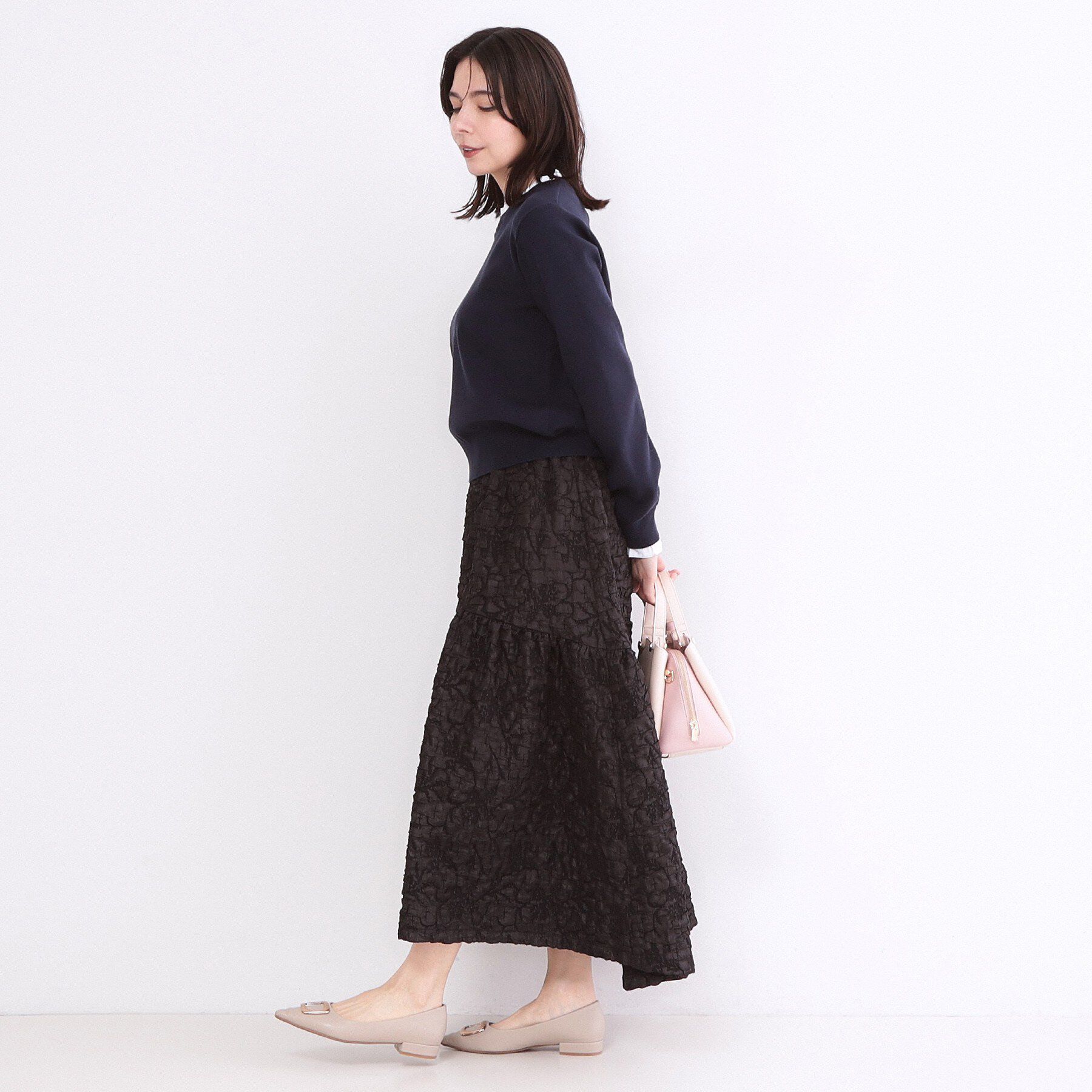 OPAQUE.CLIP「襟フリルドッキングニット【洗濯機OK】」|ニット・セーター|