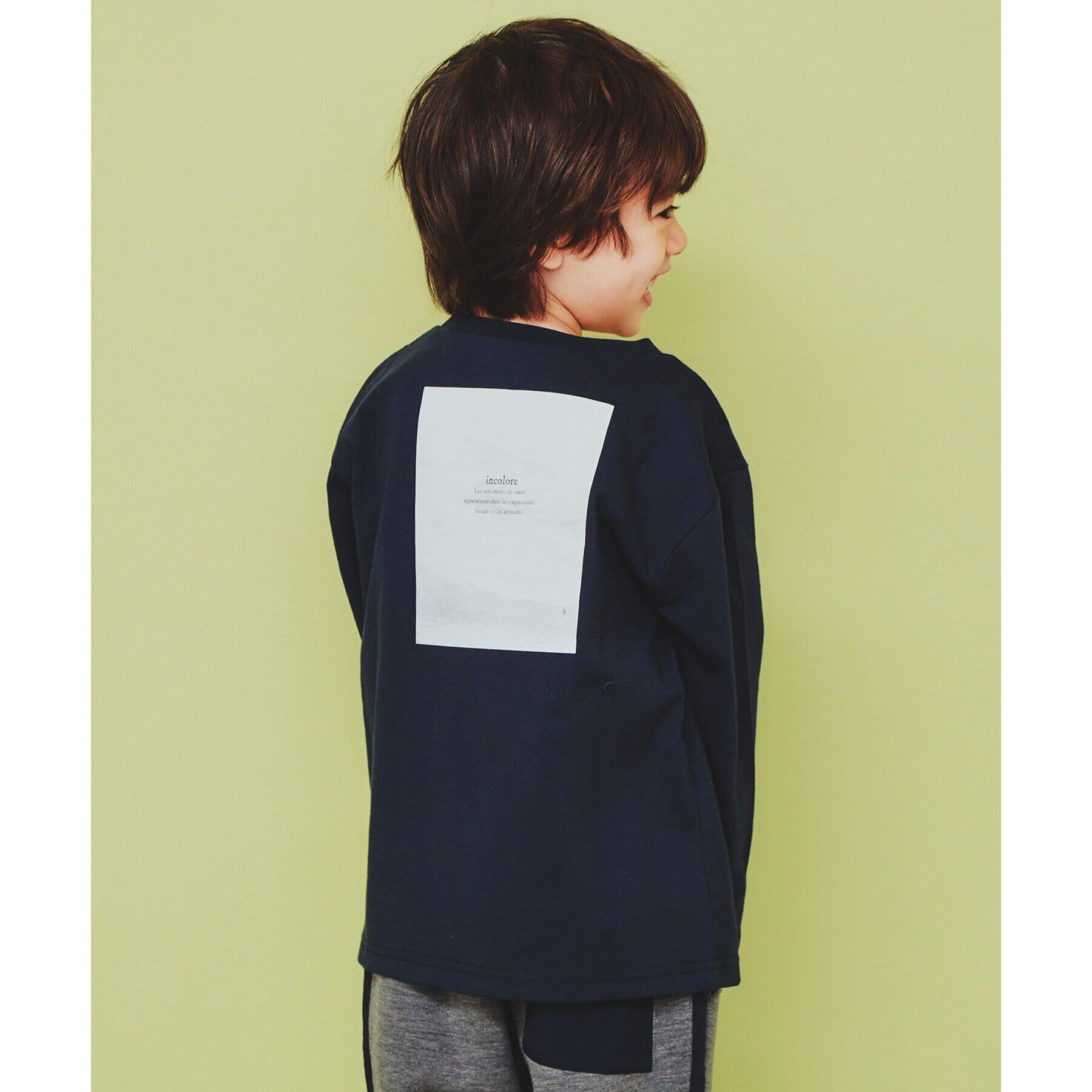 THE SHOP TK「【120－150】フォトプリント長袖Tシャツ/洗濯機OK」|Tシャツ・カットソー|ネイビー(194)