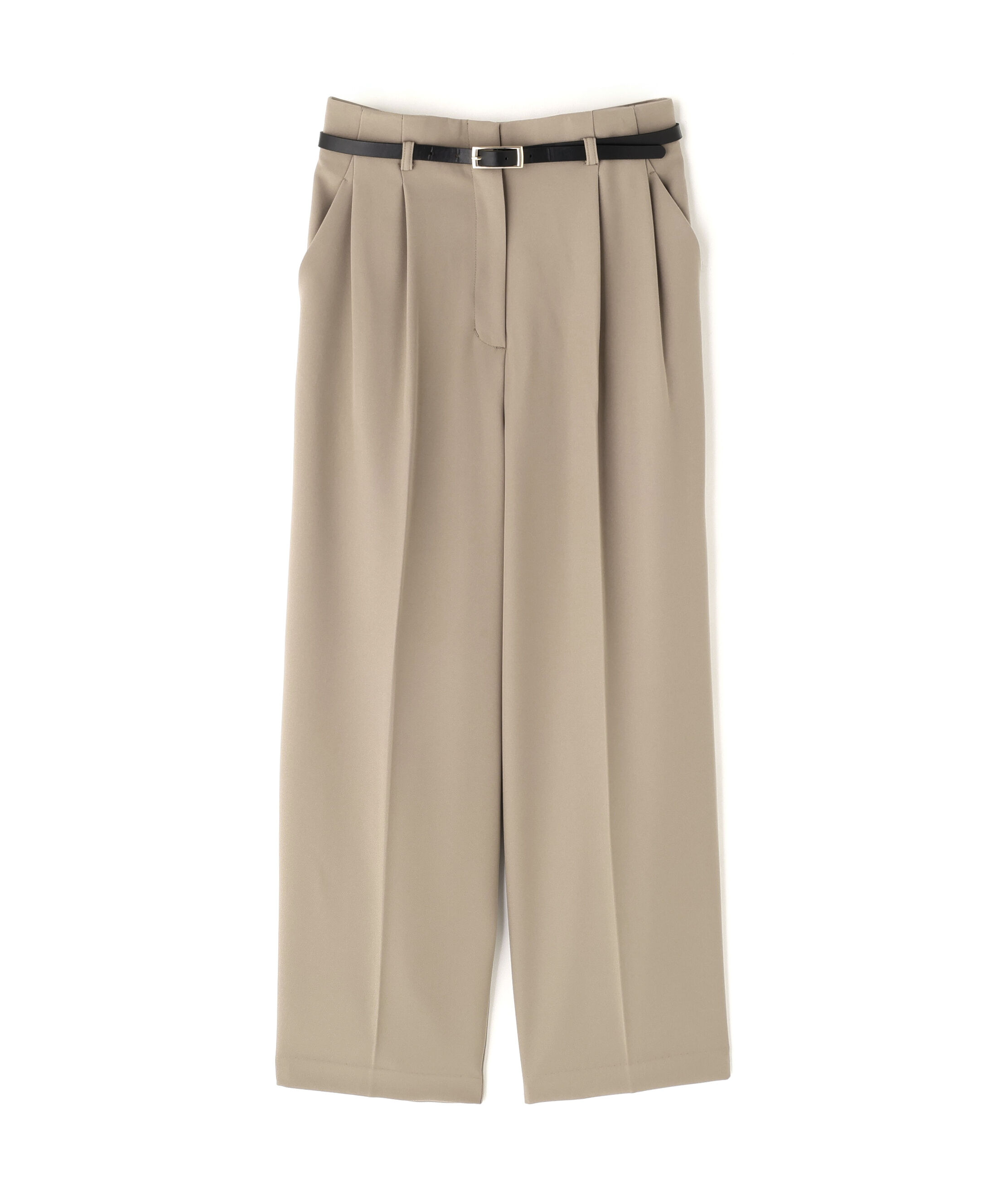  「フェイクレザーベルテッドワイドパンツ」|その他|