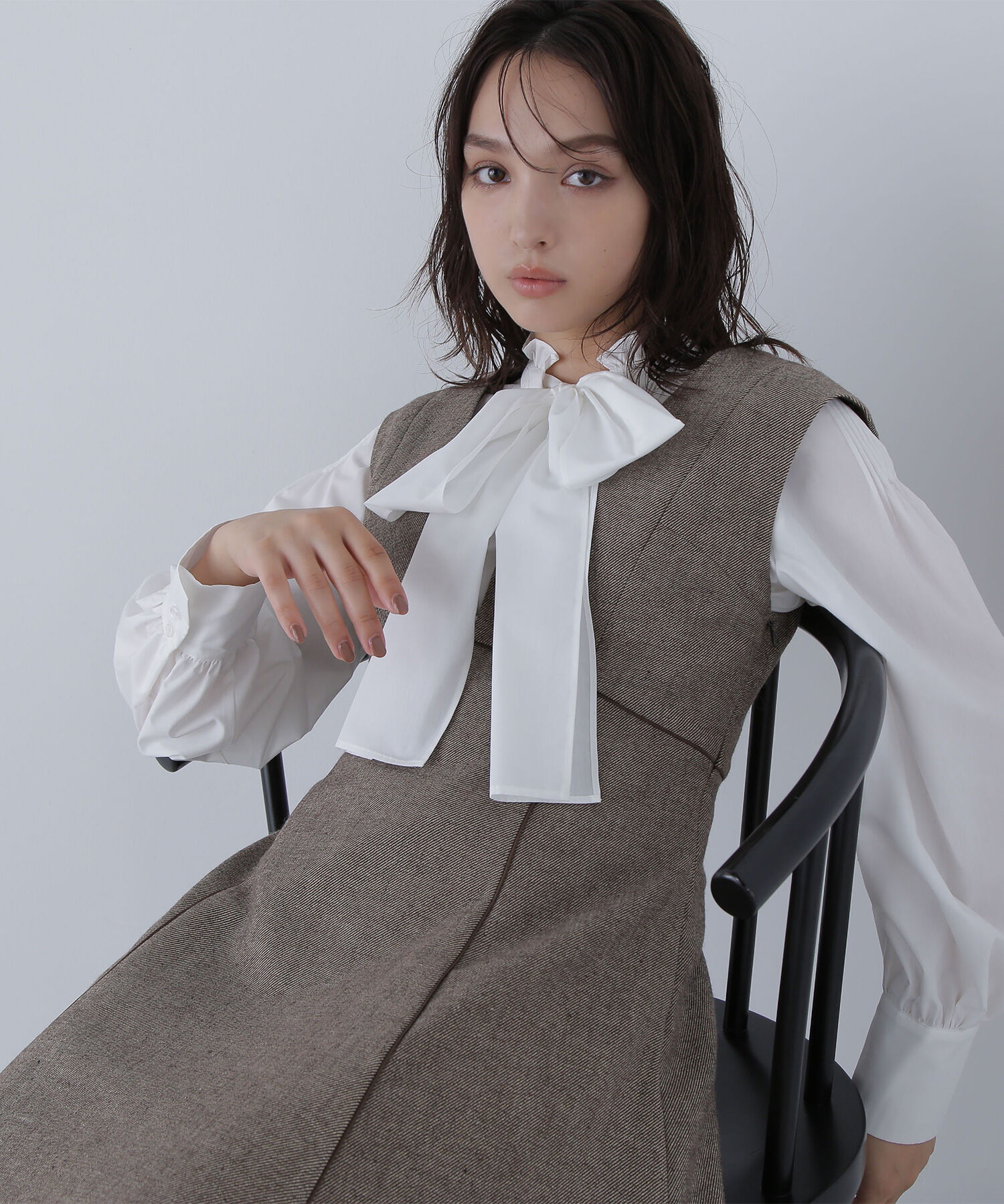  「2wayスキッパーボウブラウス」|シャツ・ブラウス|オフホワイト1