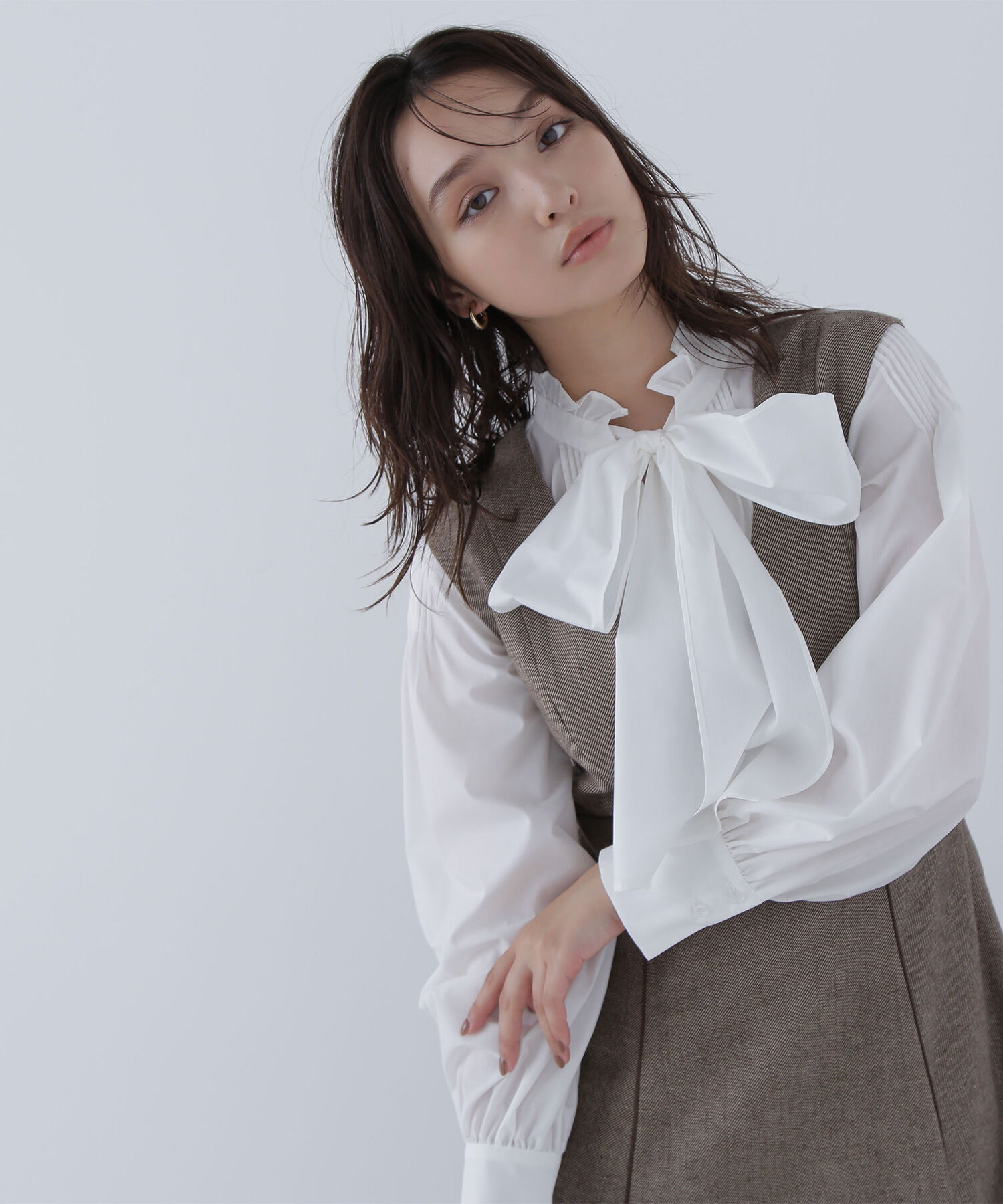  「2wayスキッパーボウブラウス」|シャツ・ブラウス|