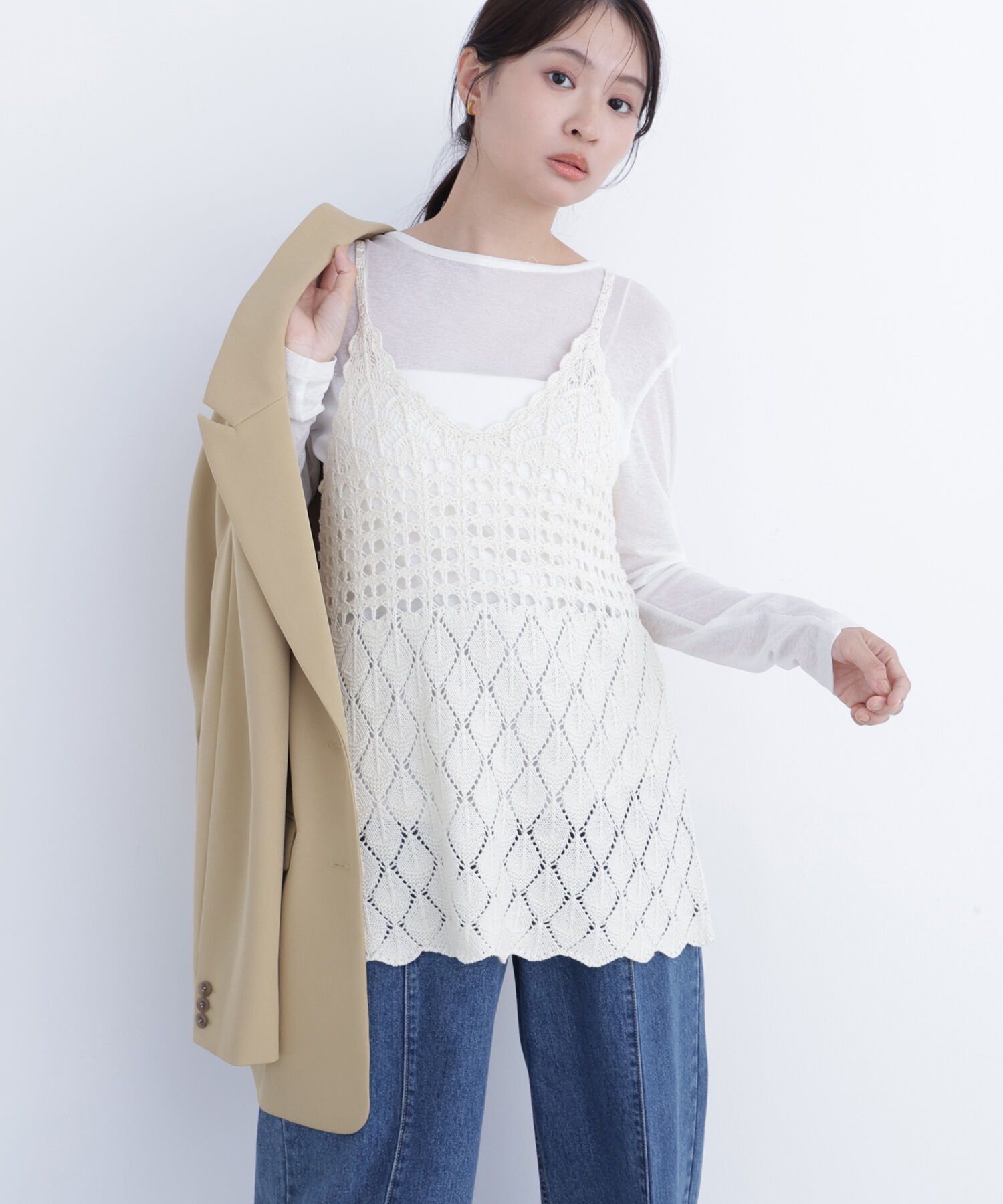  「〈N.〉カギアミニットキャミソール」|ニット・セーター|