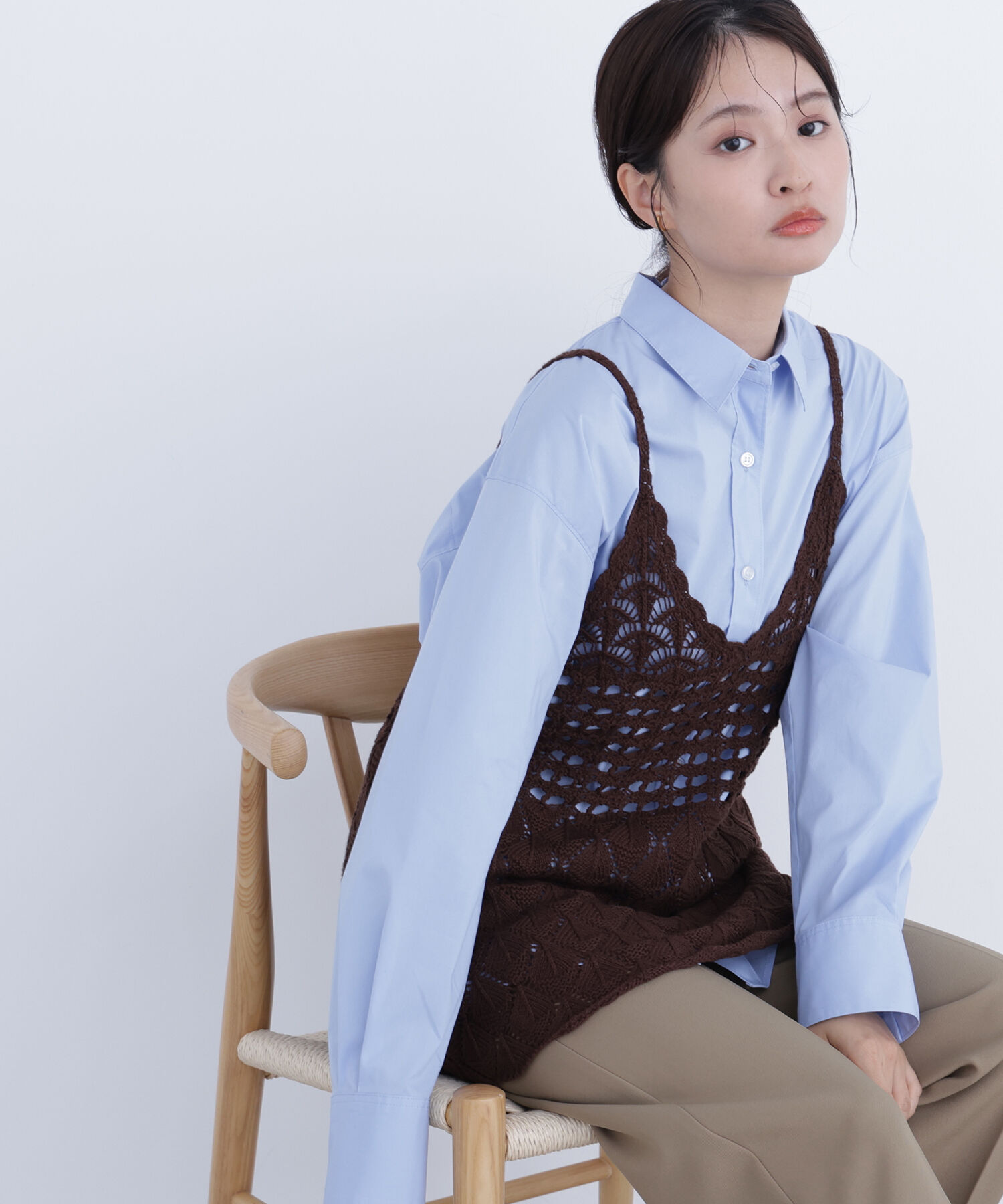  「〈N.〉カギアミニットキャミソール」|ニット・セーター|ブラウン