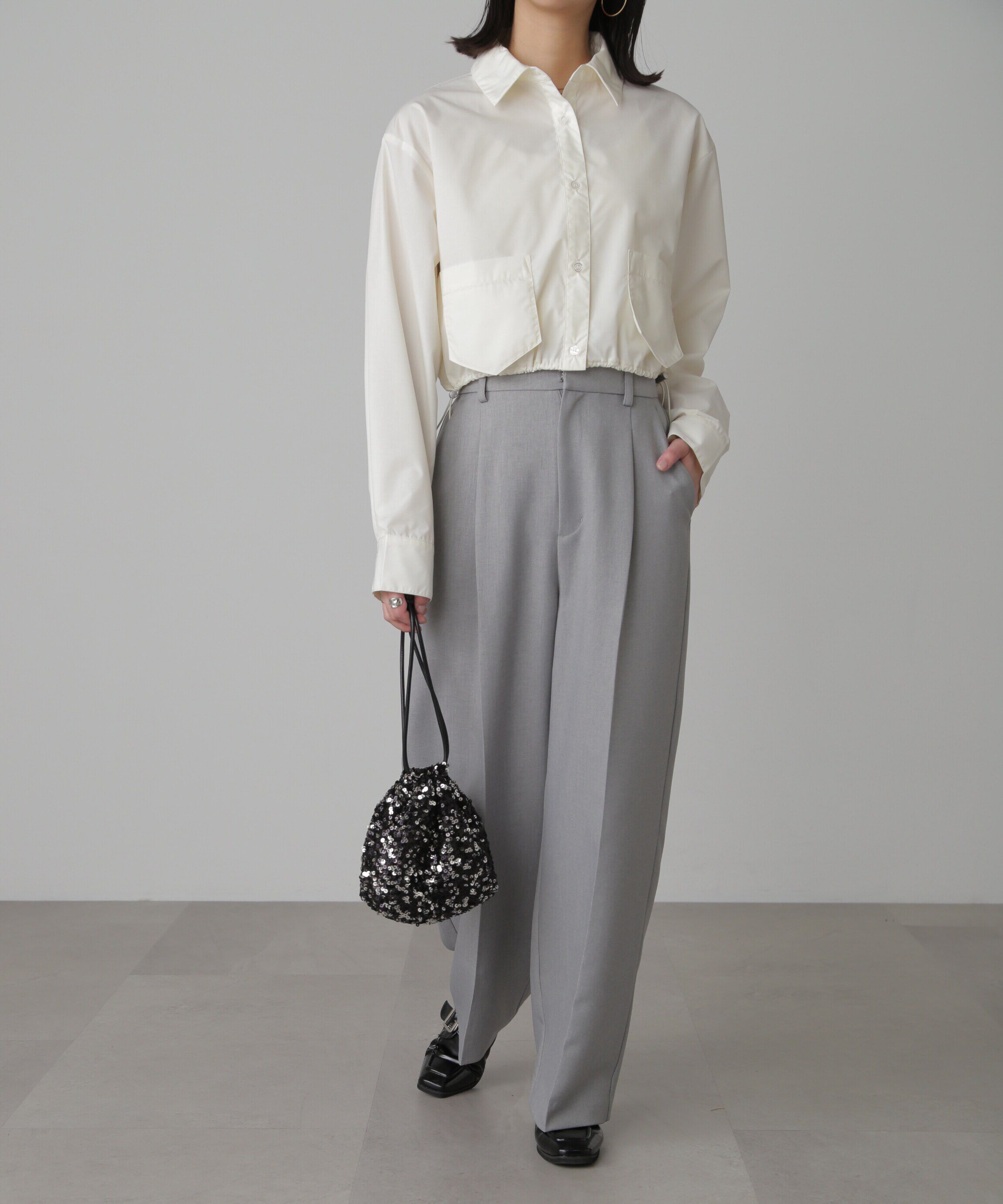  「裾ドロストショート丈シャツ」|シャツ・ブラウス|