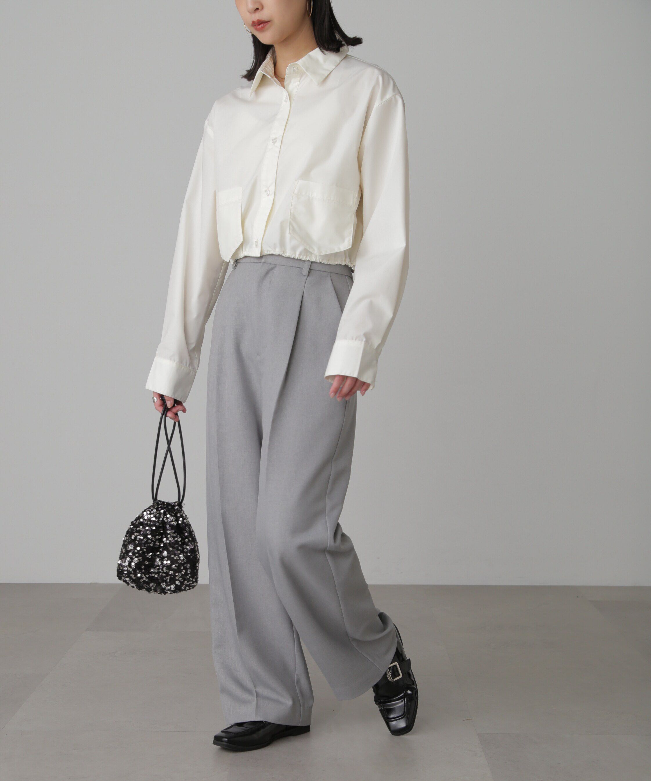  「裾ドロストショート丈シャツ」|シャツ・ブラウス|