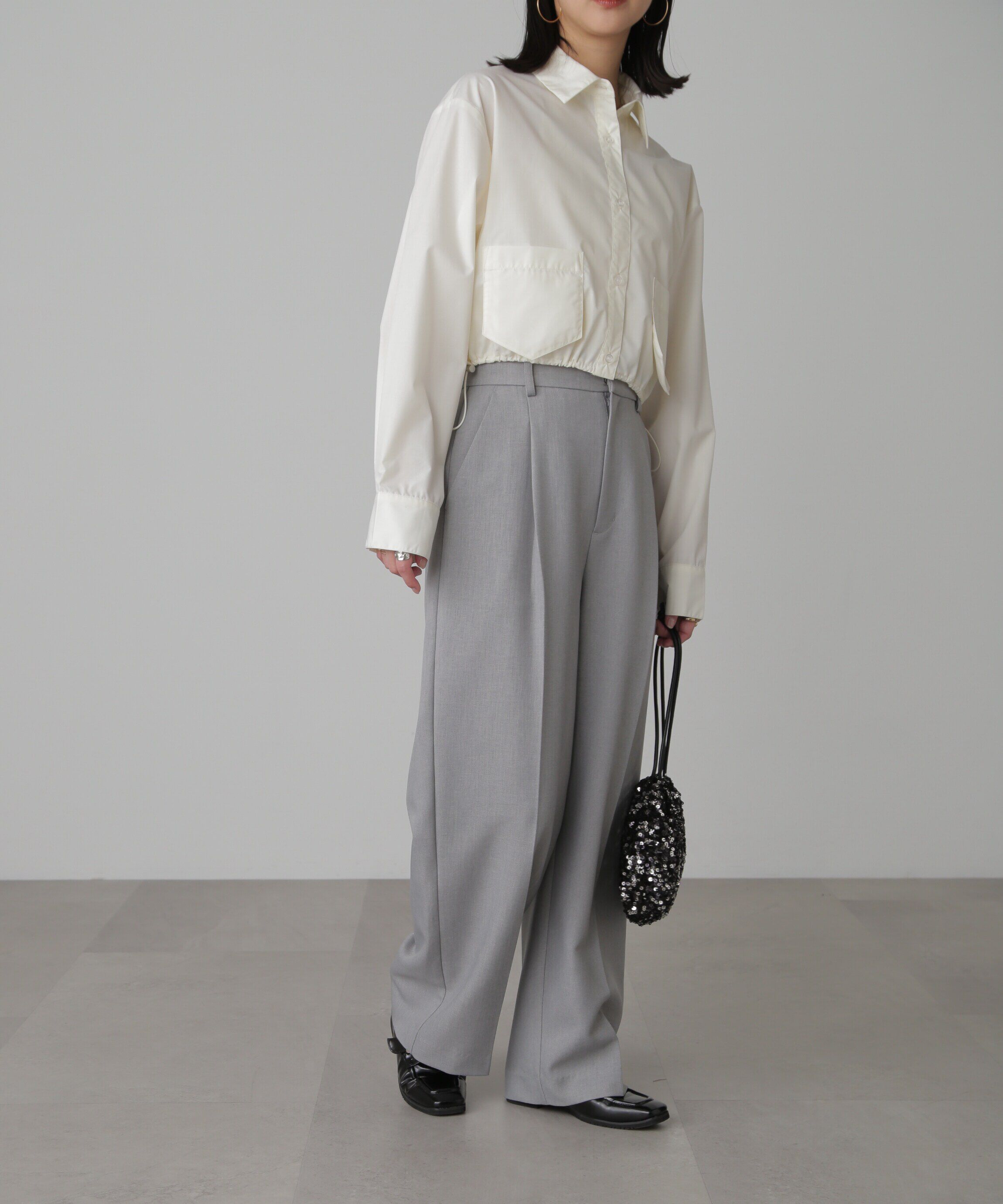  「裾ドロストショート丈シャツ」|シャツ・ブラウス|