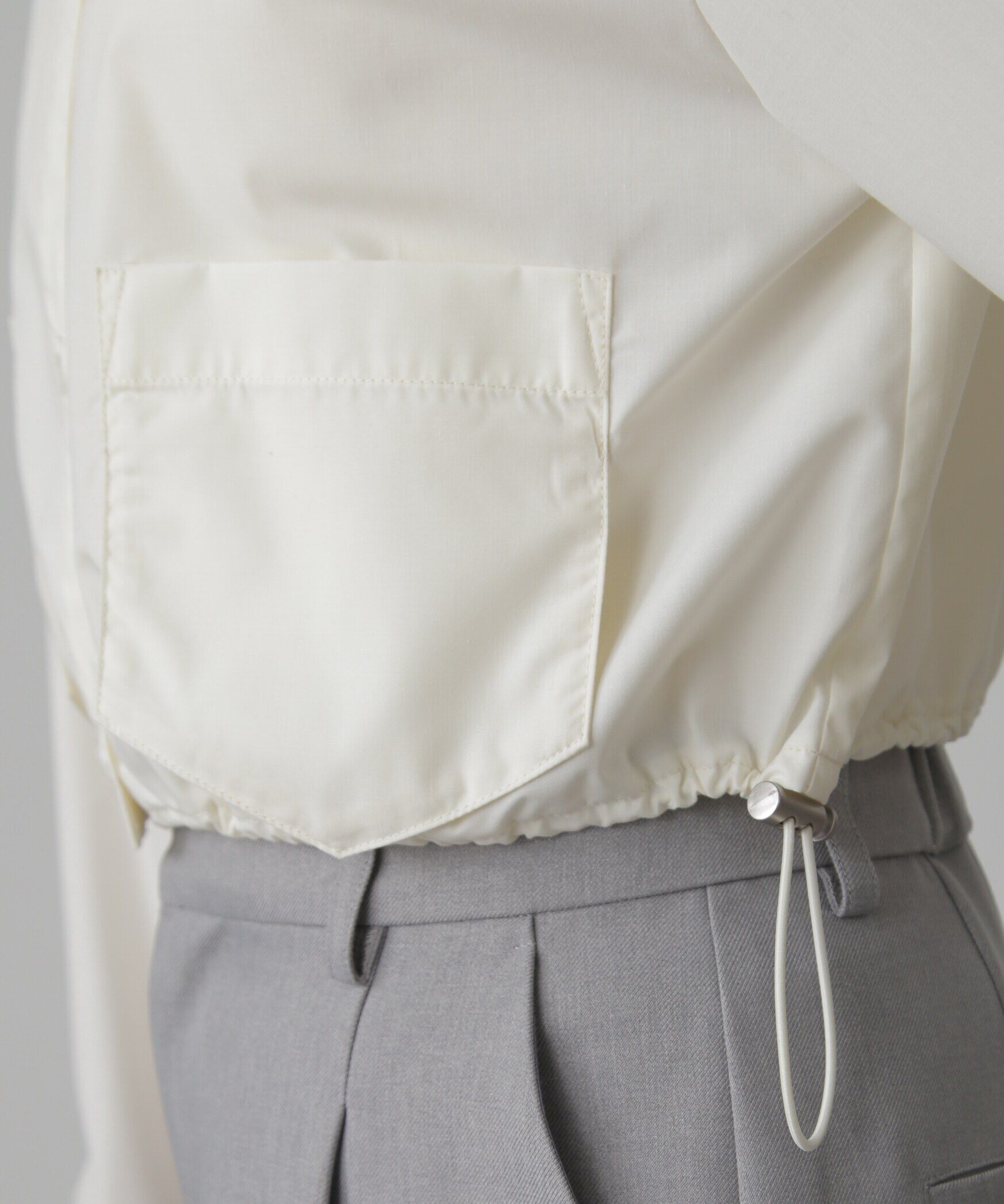  「裾ドロストショート丈シャツ」|シャツ・ブラウス|