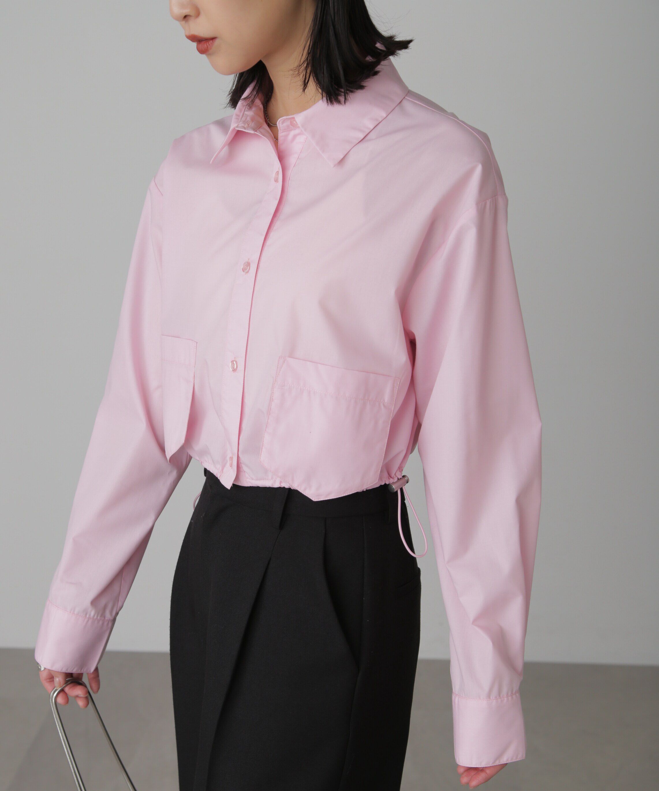  「裾ドロストショート丈シャツ」|シャツ・ブラウス|