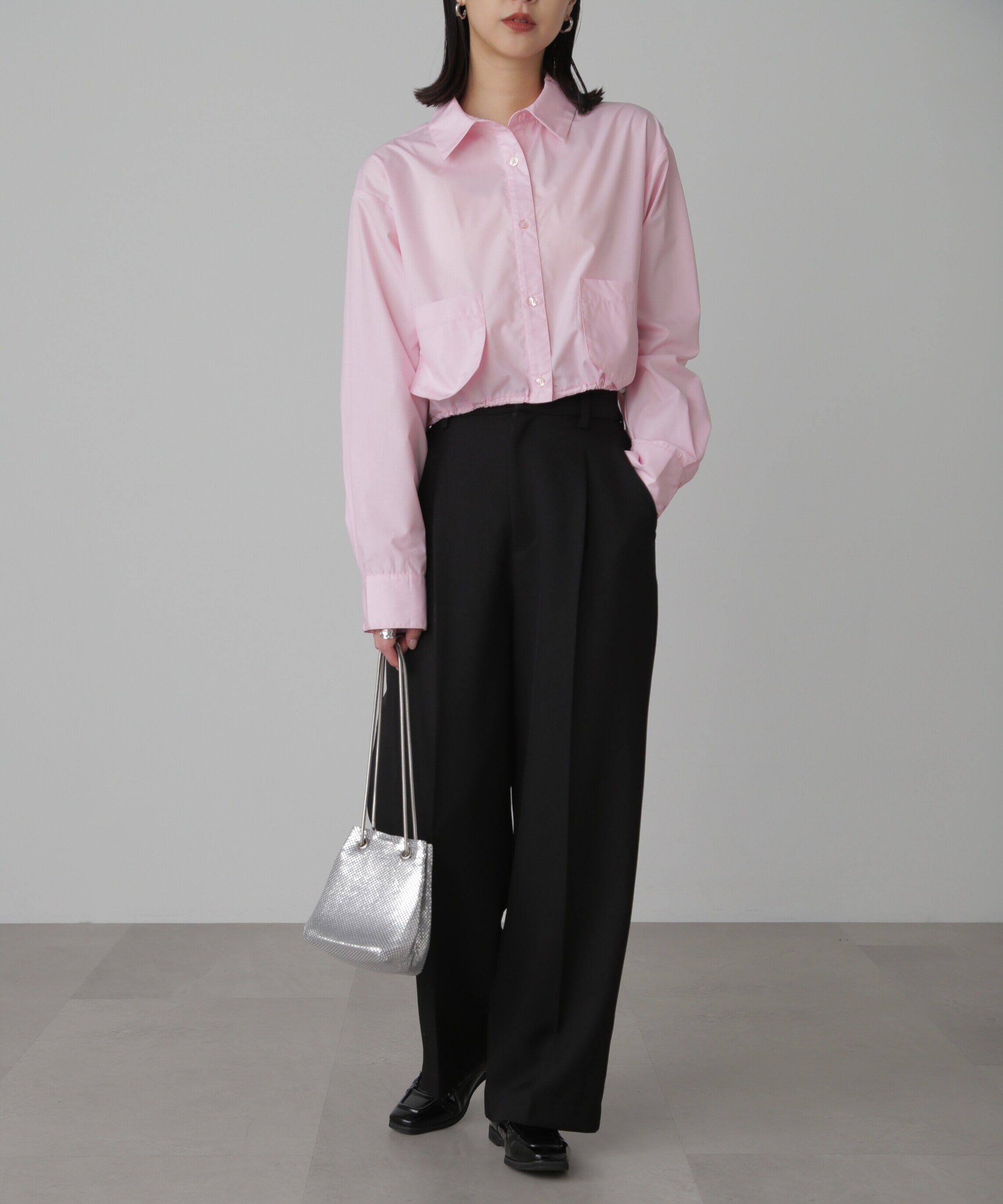  「裾ドロストショート丈シャツ」|シャツ・ブラウス|