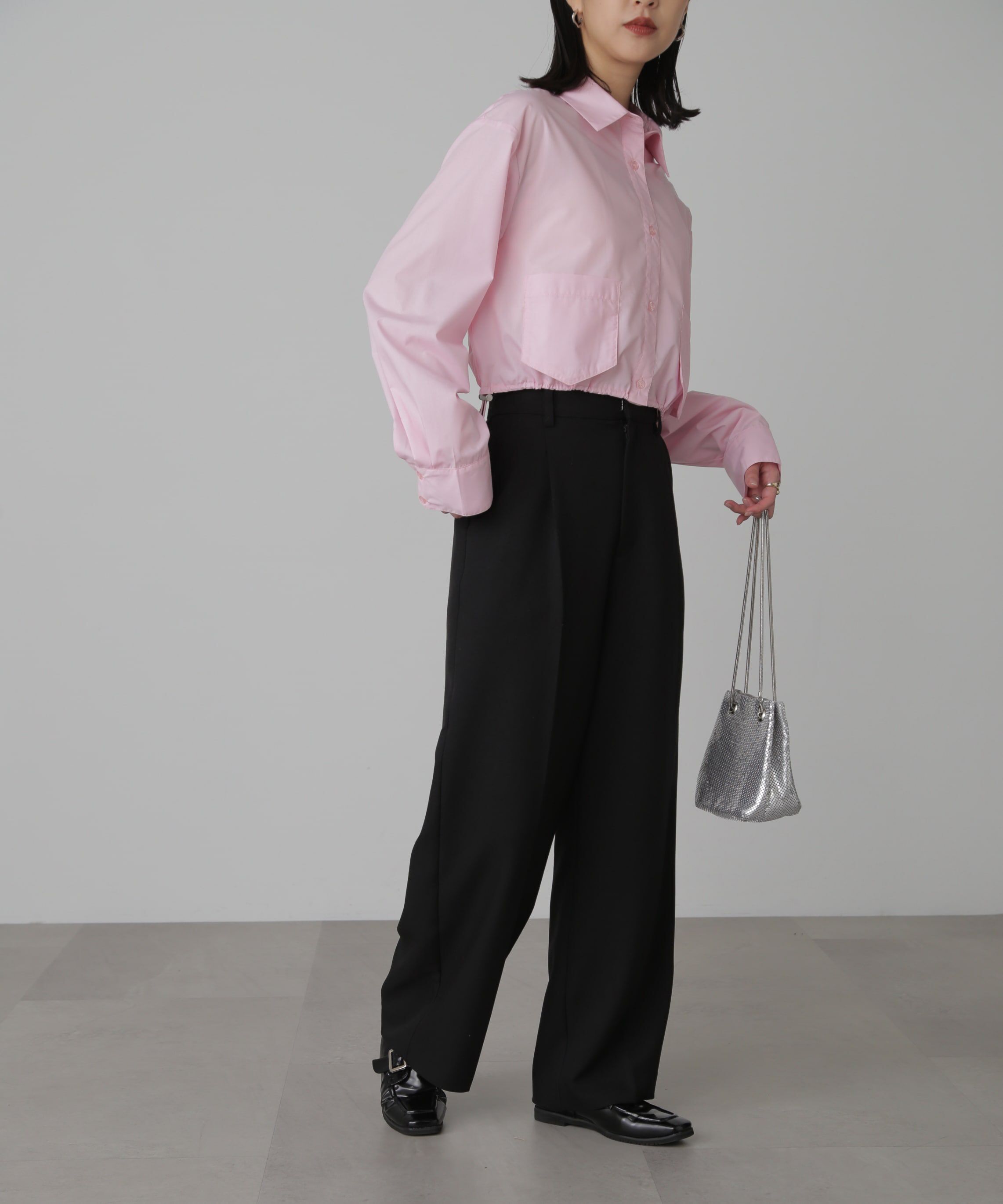  「裾ドロストショート丈シャツ」|シャツ・ブラウス|