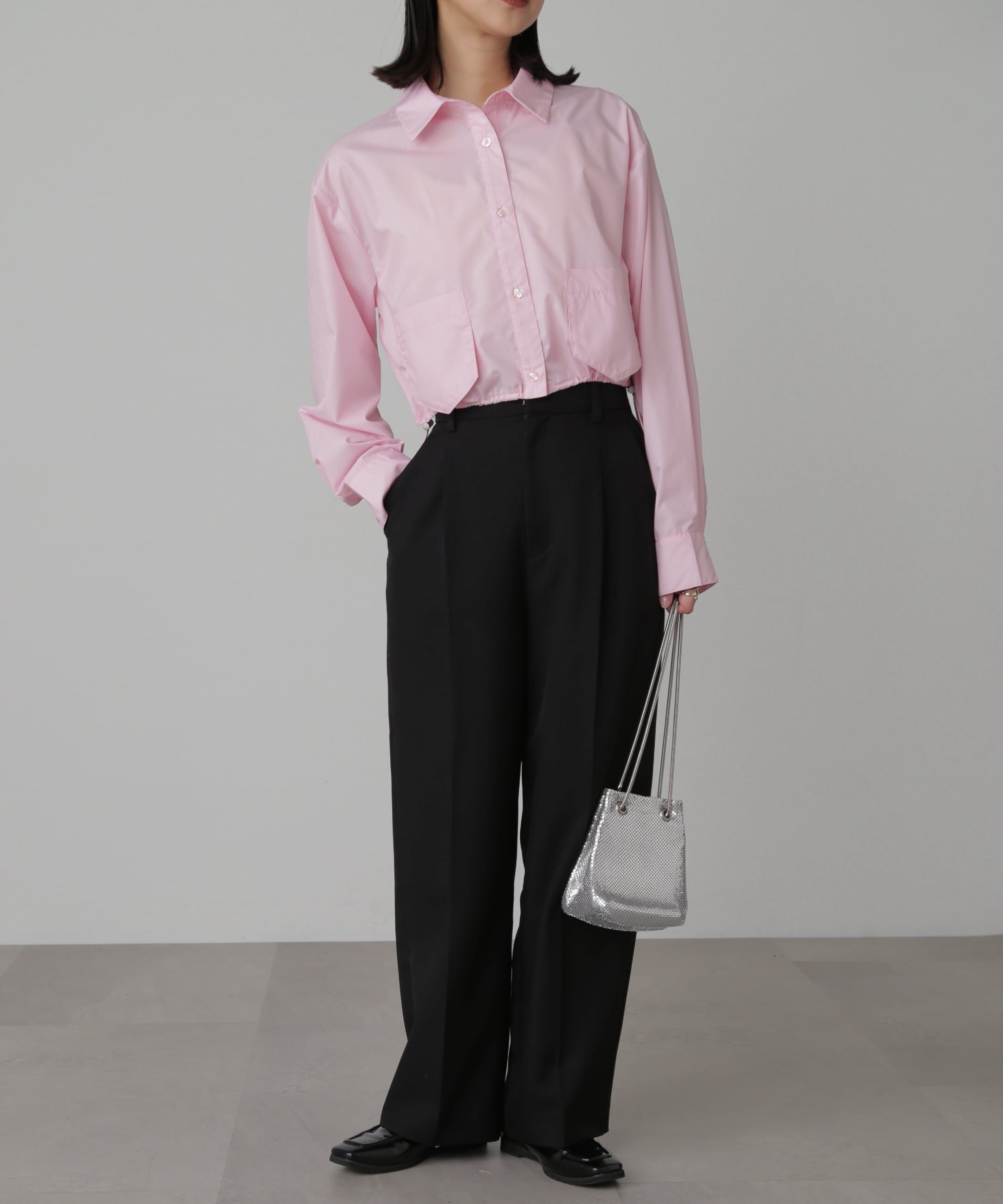  「裾ドロストショート丈シャツ」|シャツ・ブラウス|