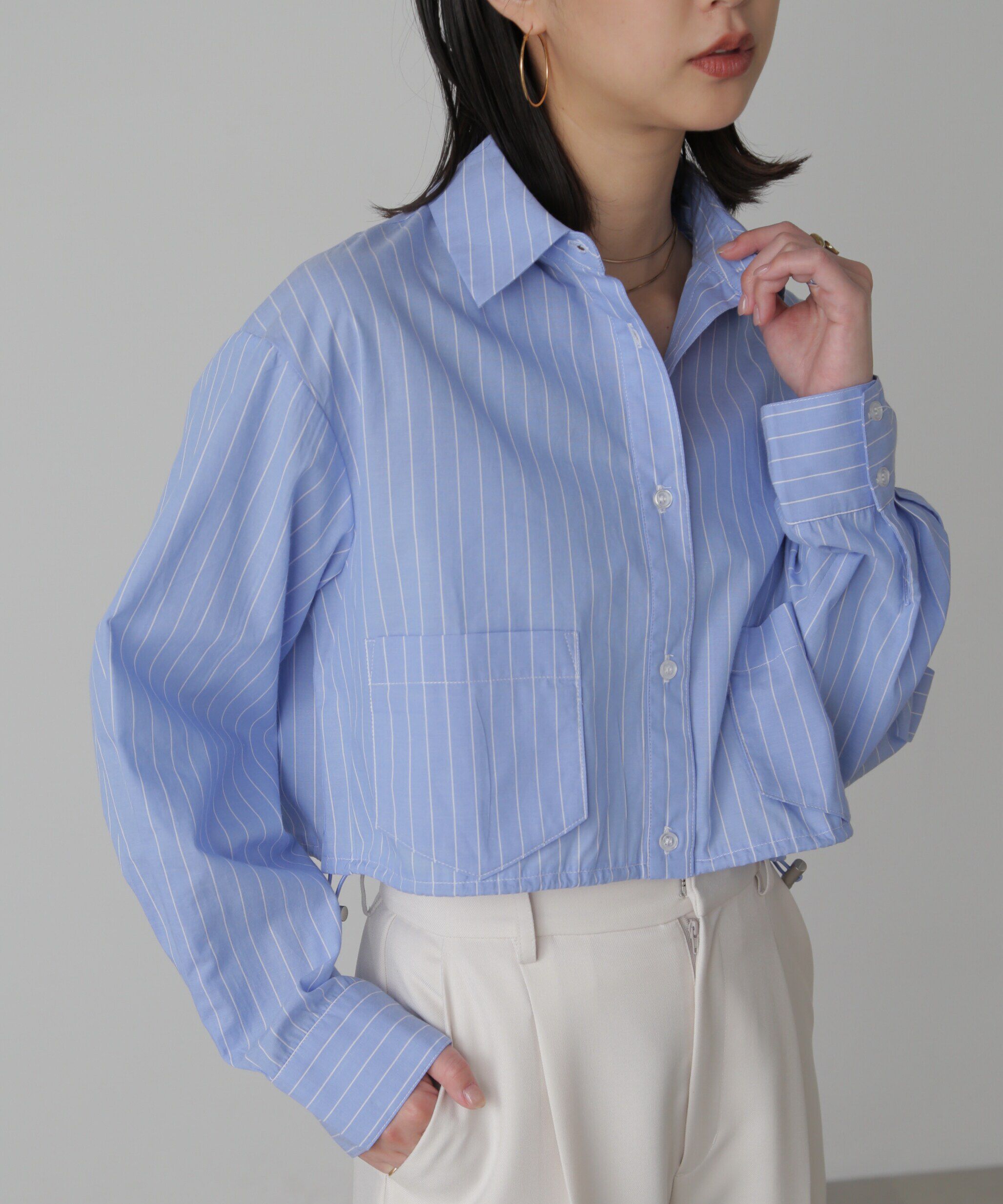  「裾ドロストショート丈シャツ」|シャツ・ブラウス|ブルーストラ 1