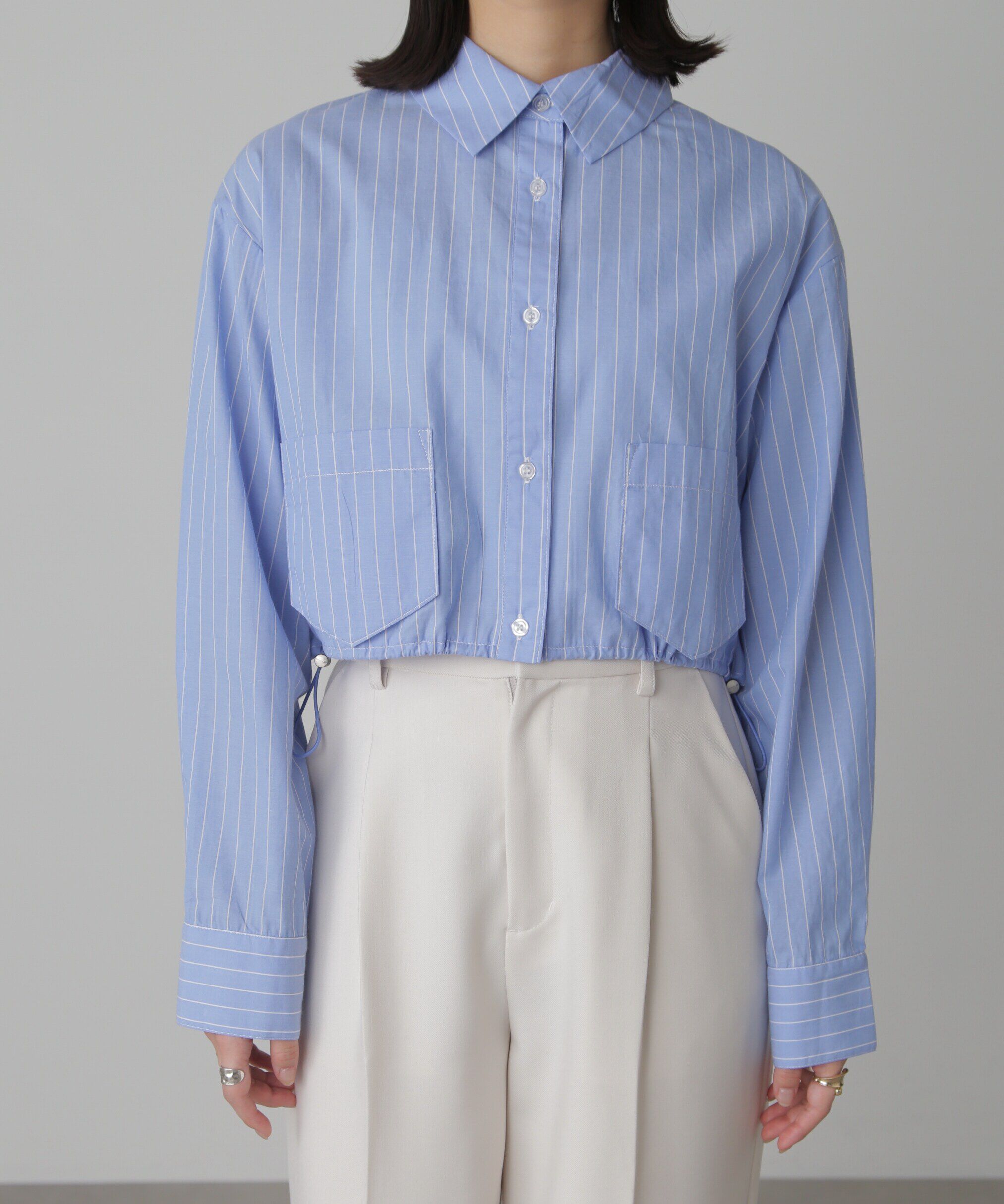  「裾ドロストショート丈シャツ」|シャツ・ブラウス|