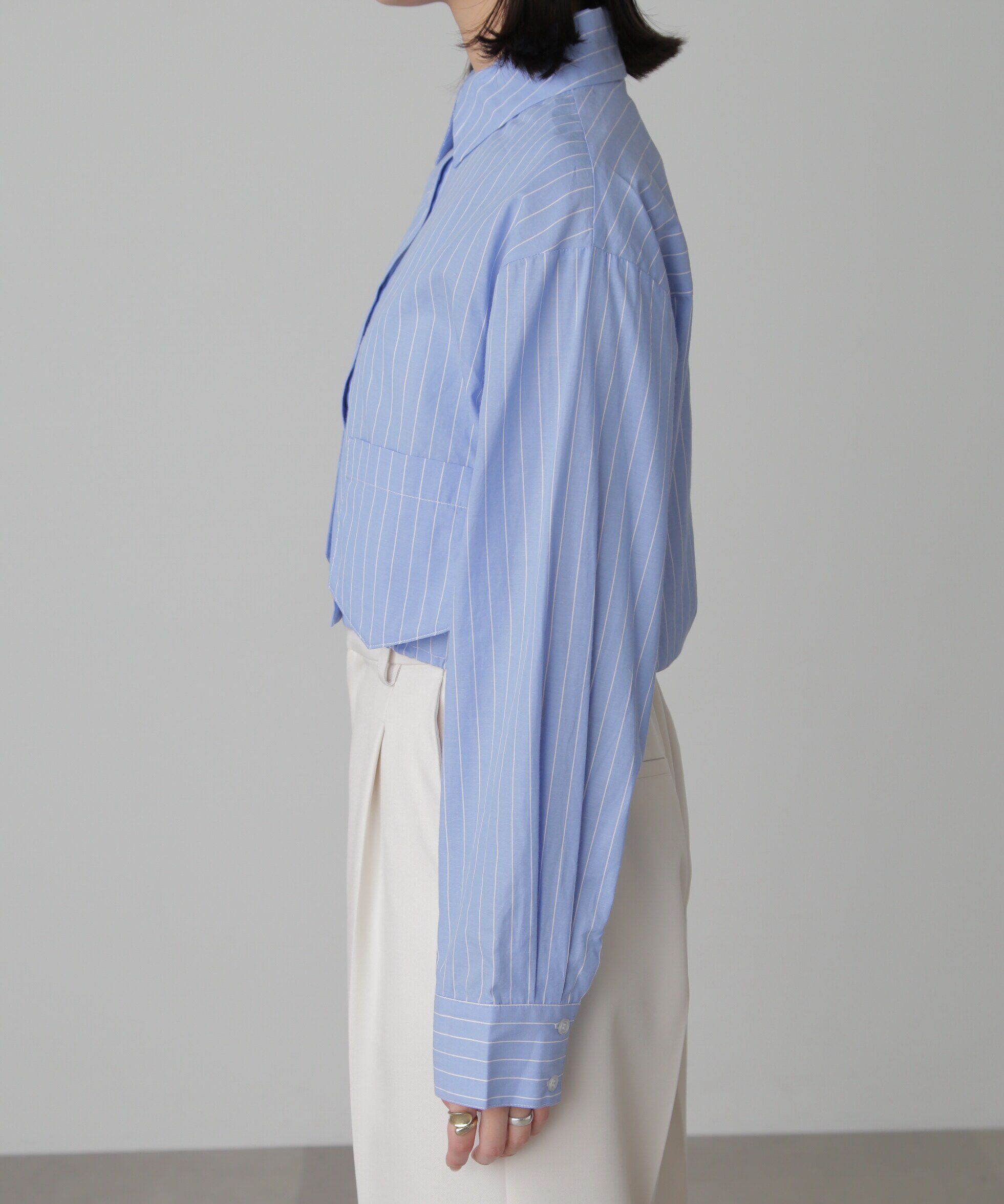  「裾ドロストショート丈シャツ」|シャツ・ブラウス|