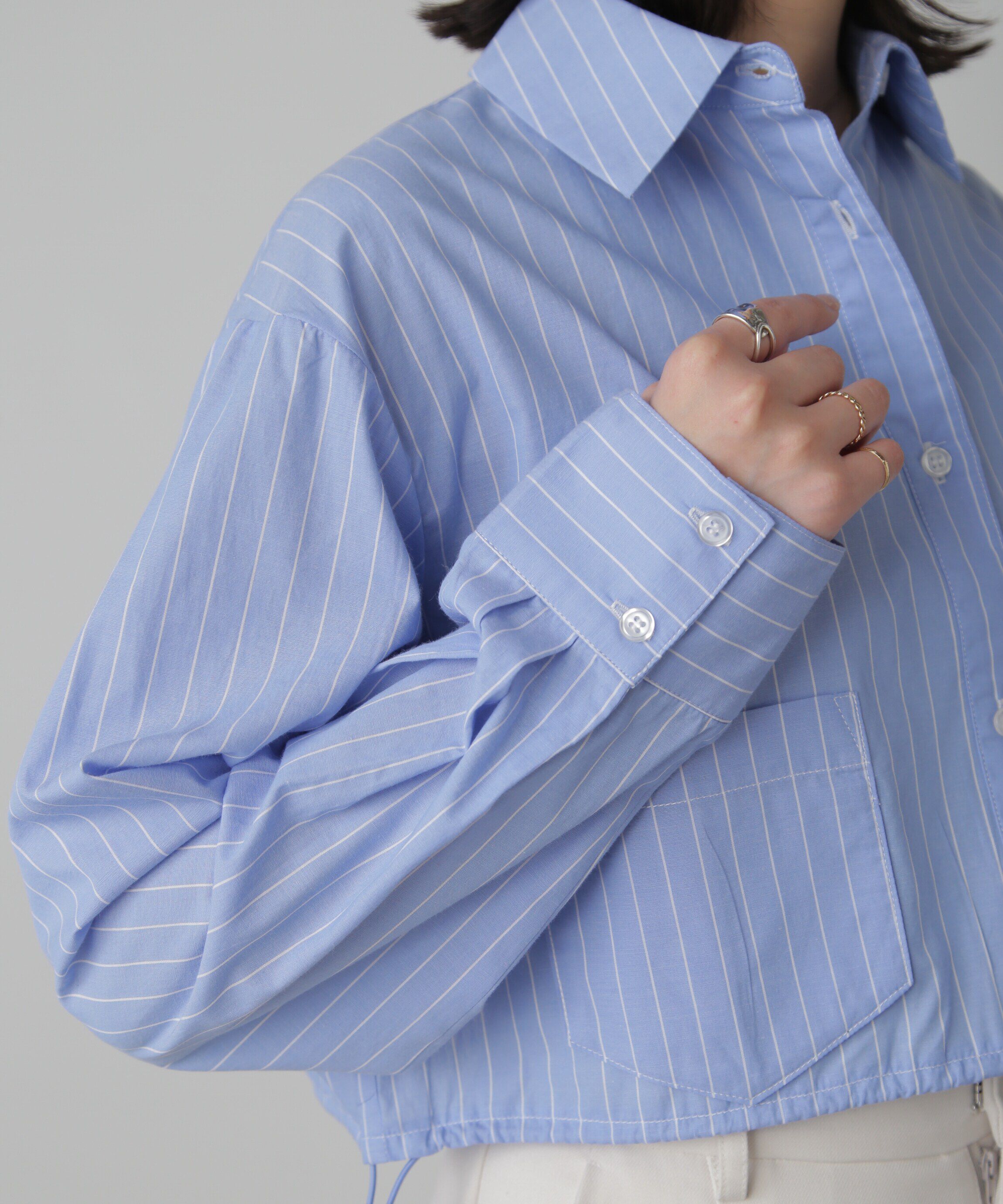  「裾ドロストショート丈シャツ」|シャツ・ブラウス|