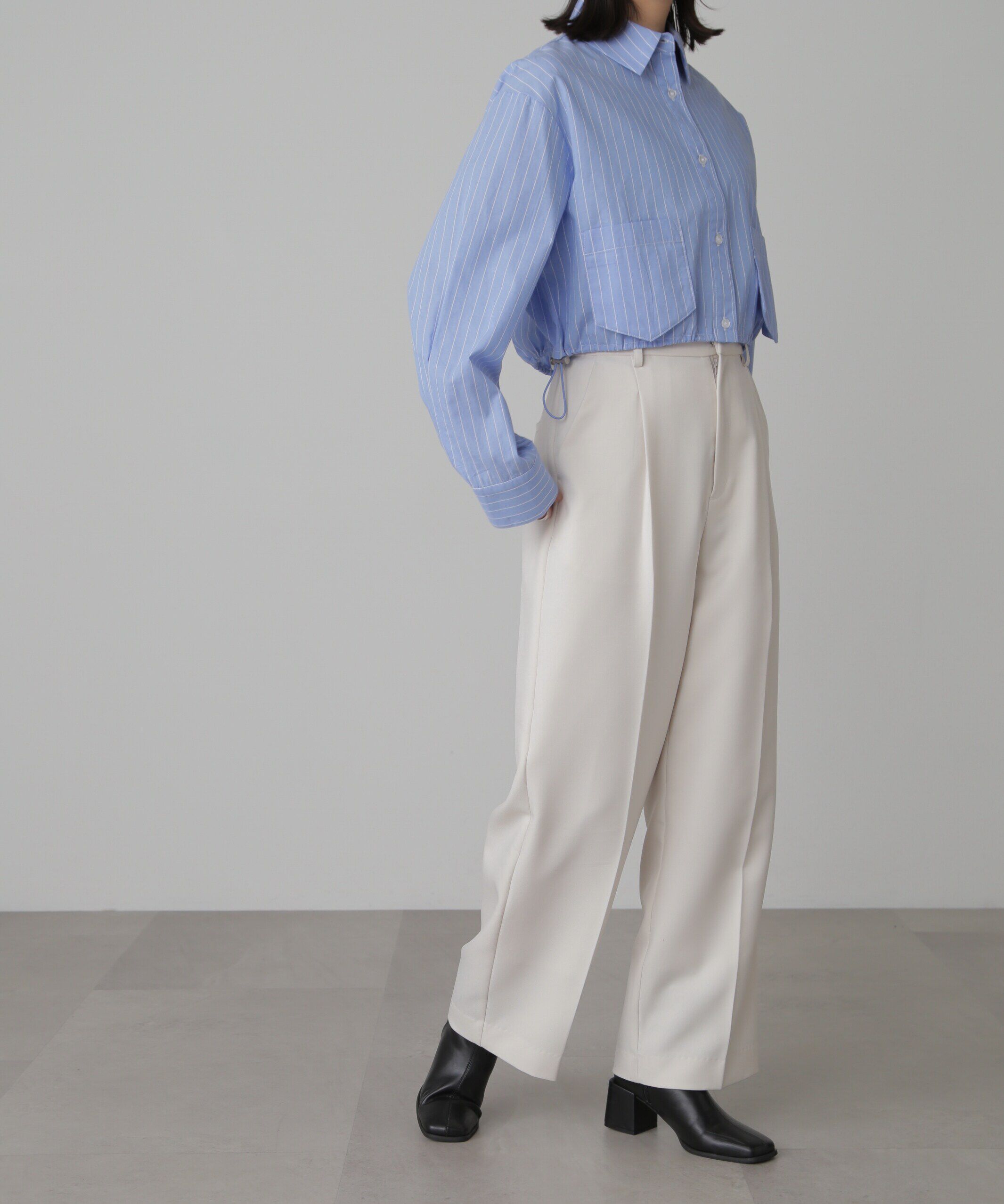  「裾ドロストショート丈シャツ」|シャツ・ブラウス|