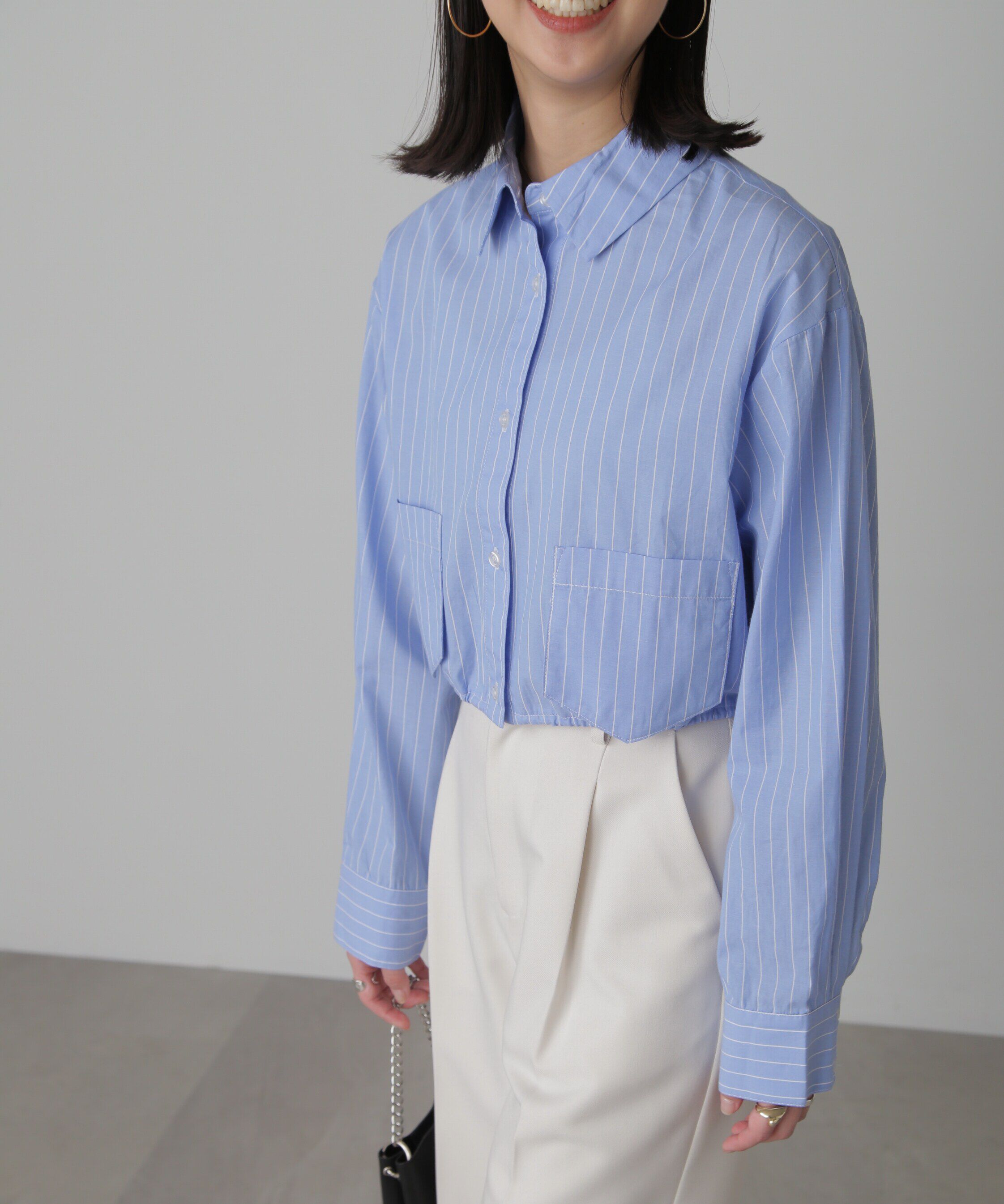  「裾ドロストショート丈シャツ」|シャツ・ブラウス|