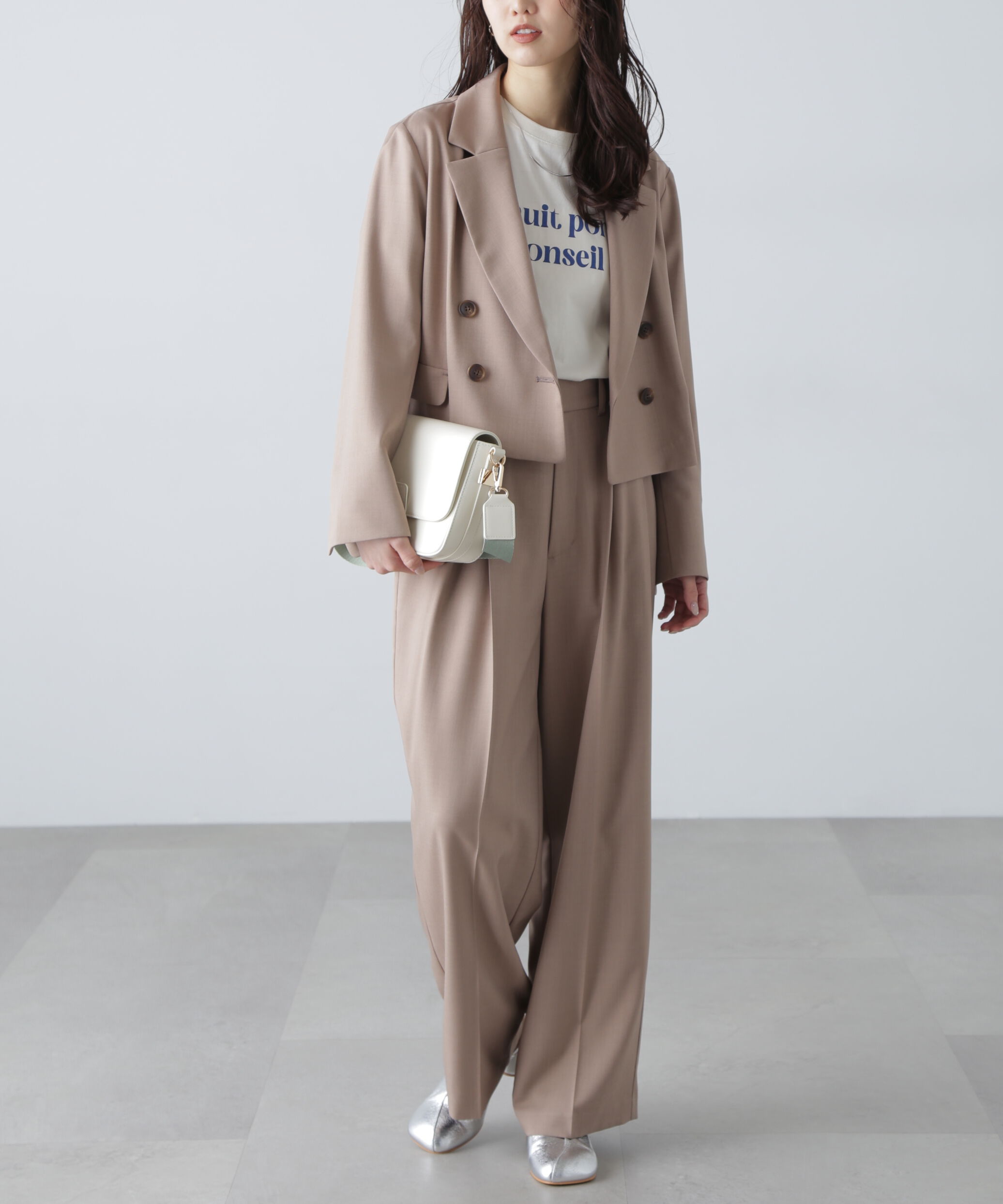  「梳毛調合繊タックワイドパンツ」|その他|