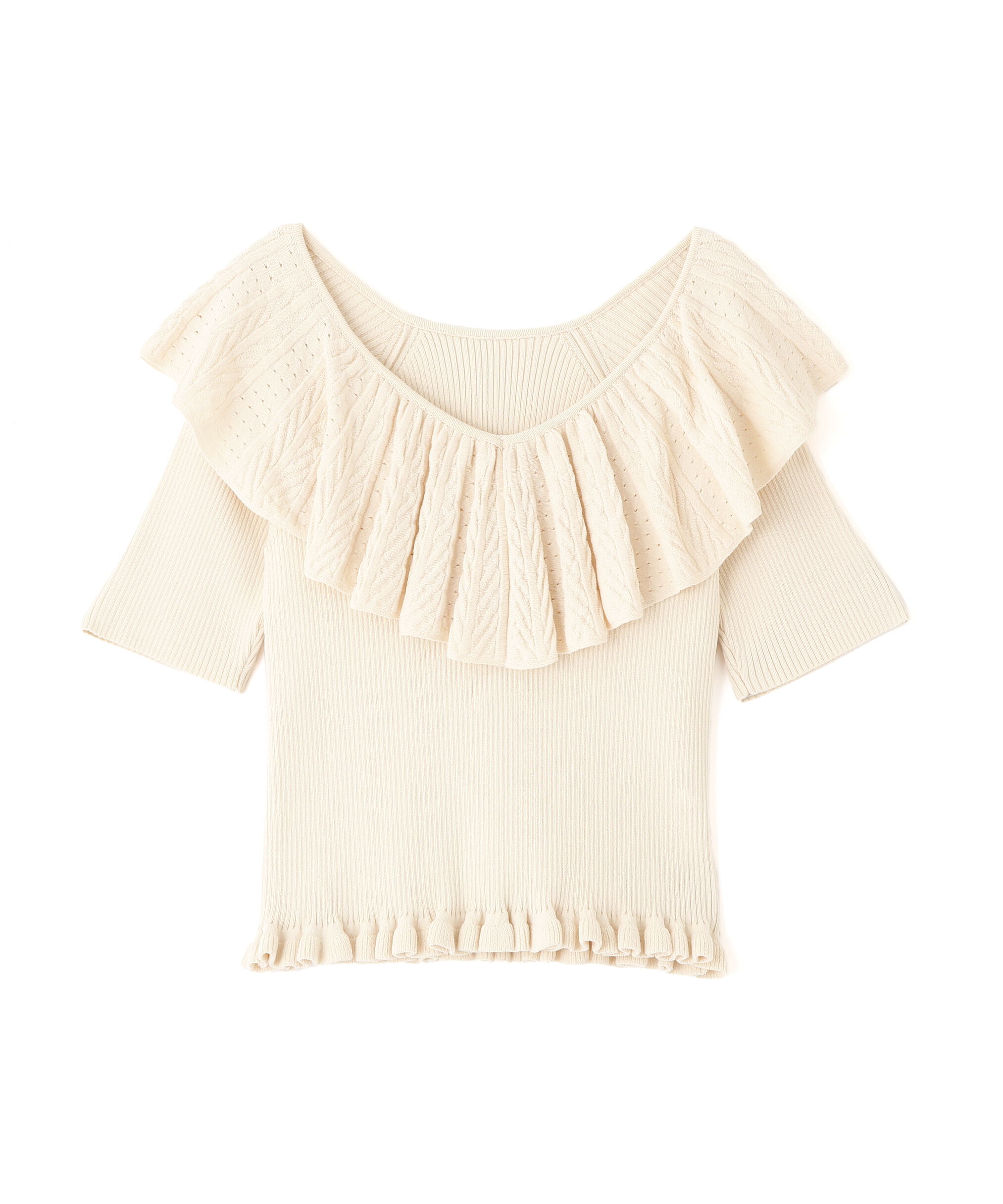  「ラッフル襟ニット」|ニット・セーター|