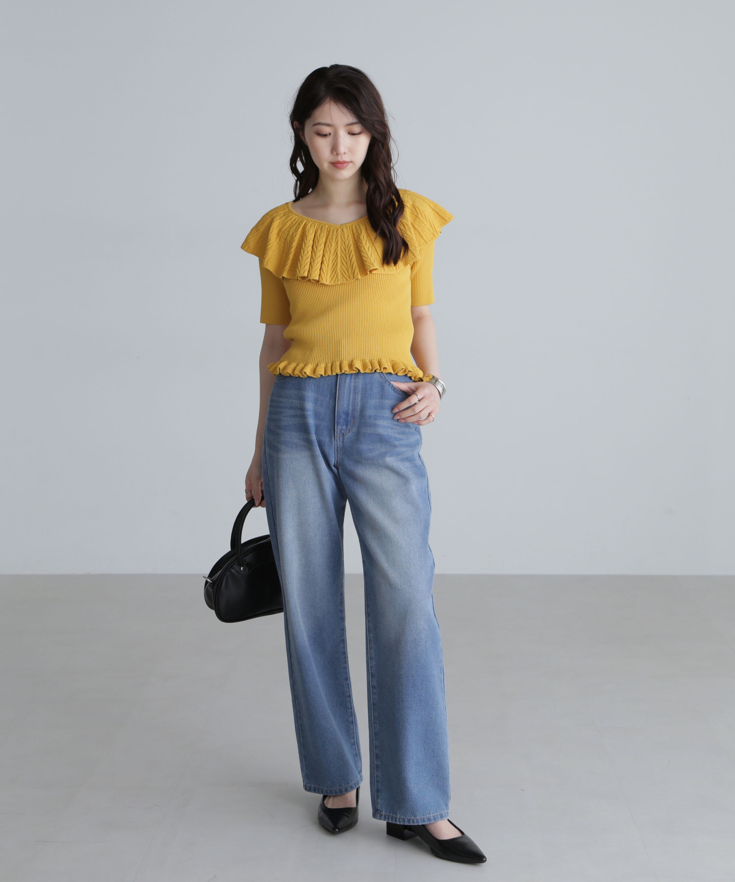  「ラッフル襟ニット」|ニット・セーター|