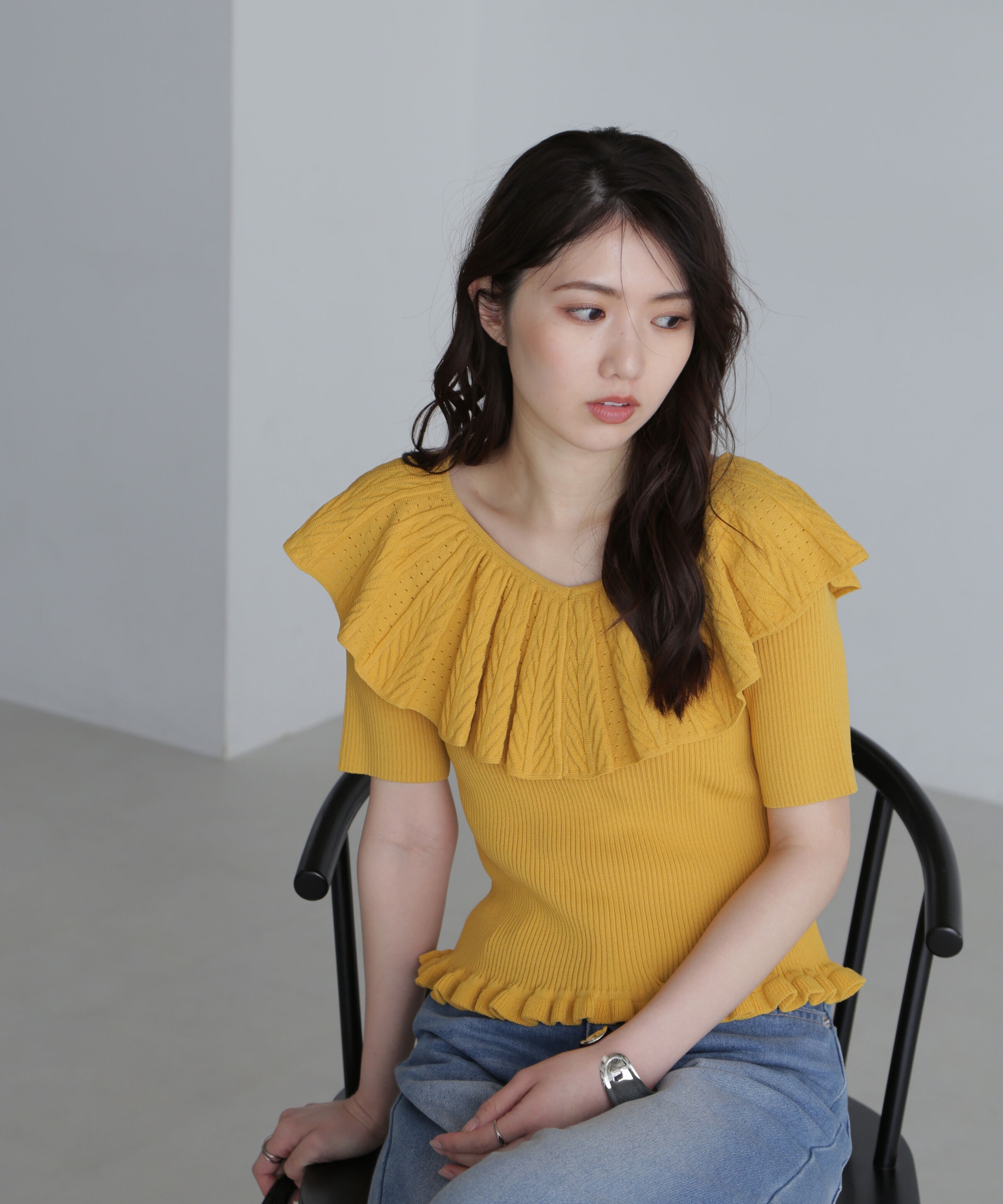  「ラッフル襟ニット」|ニット・セーター|