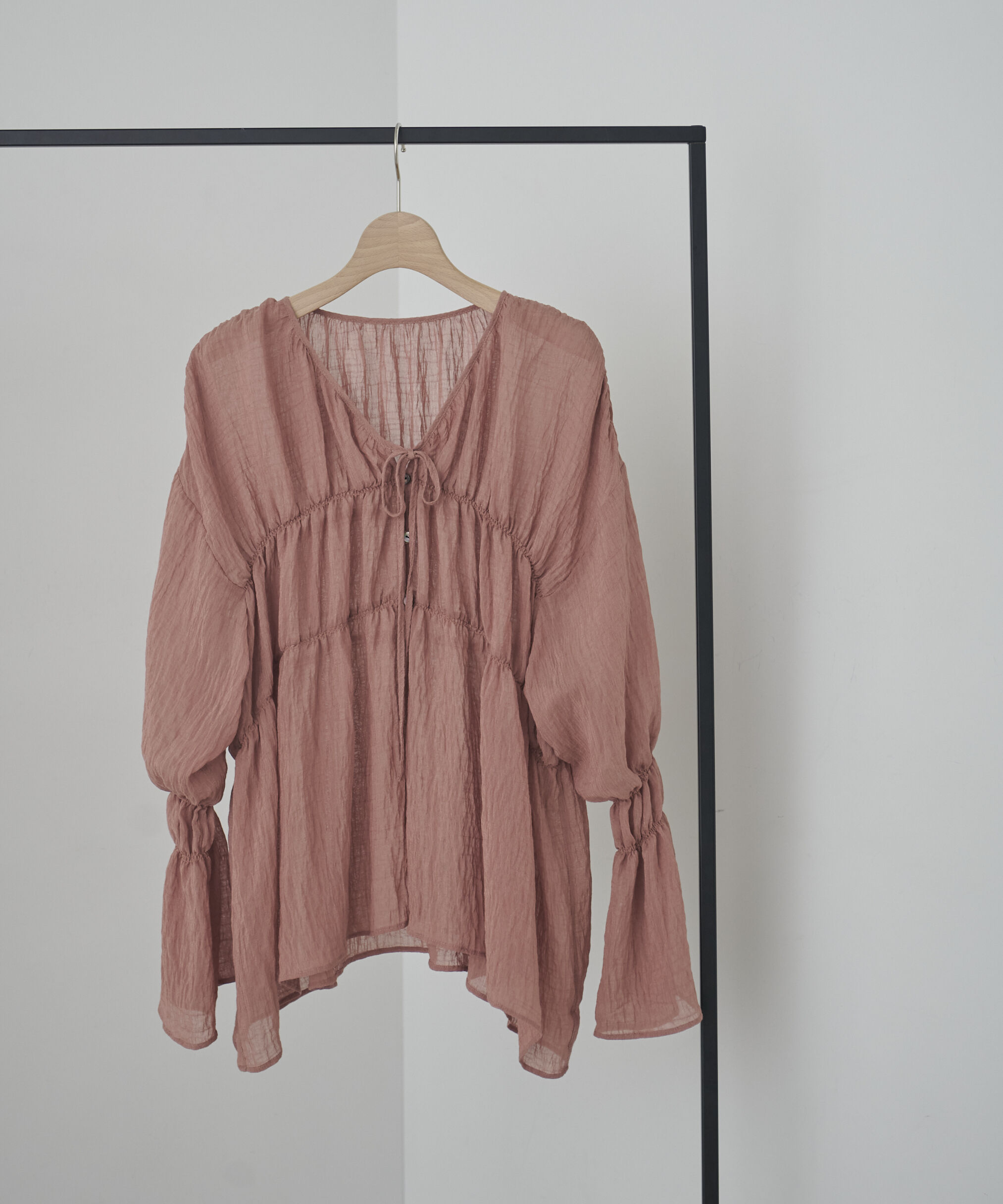  「シャーリングドロストチュニックブラウス」|シャツ・ブラウス|