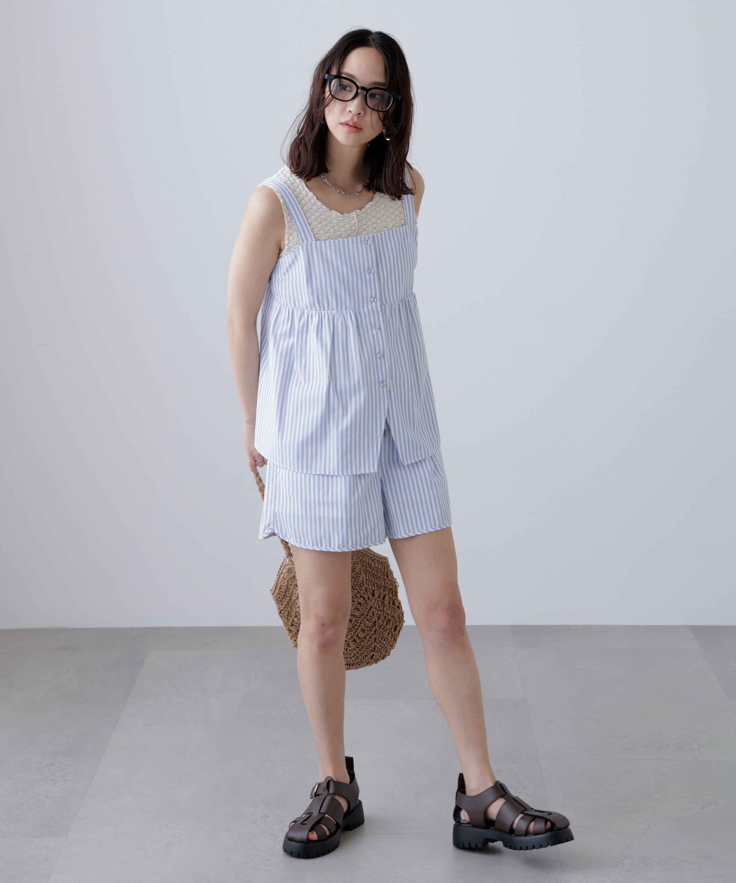  「〈セットアップ対応〉ストライプショートパンツ」|その他|