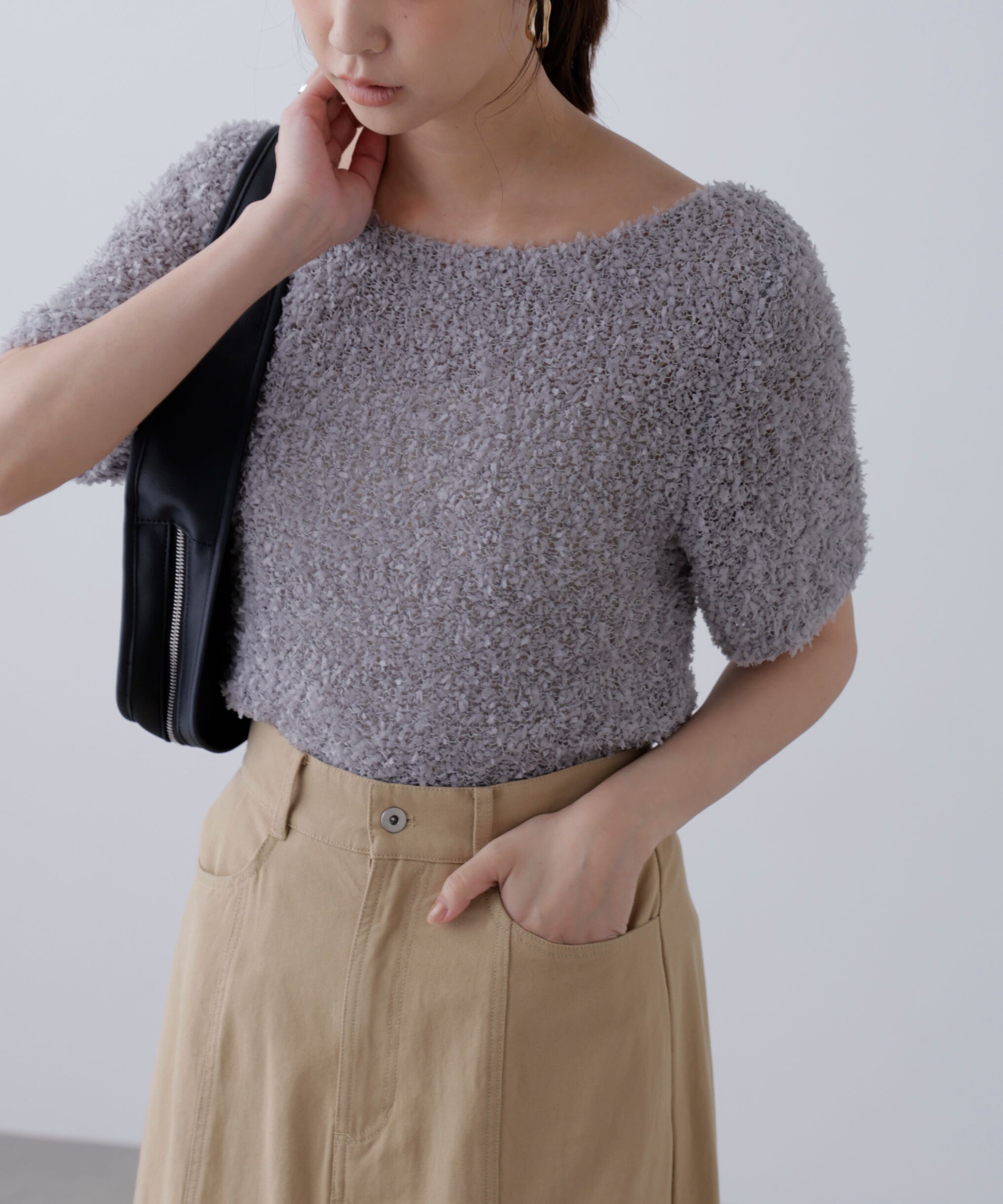  「チョウチョヤーン半袖ニット」|ニット・セーター|